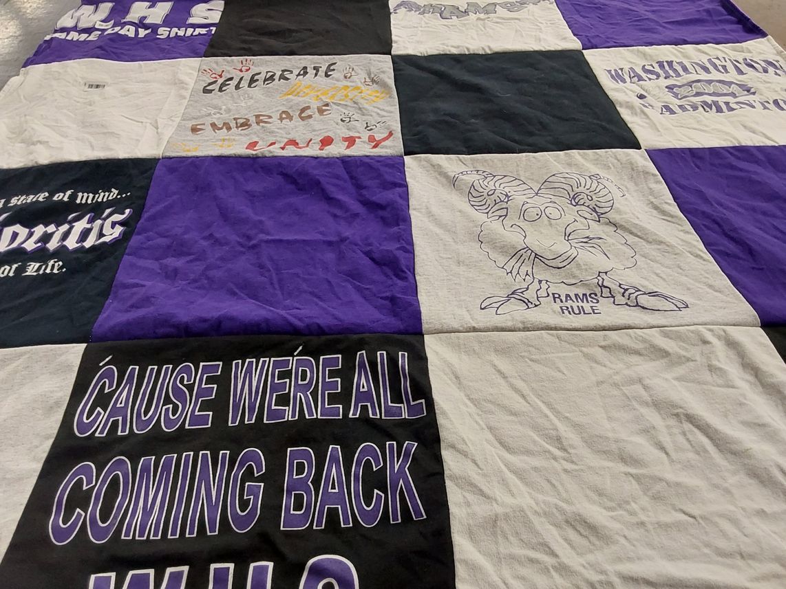 T-shirt quilt from washington high school by Veronica from AZ