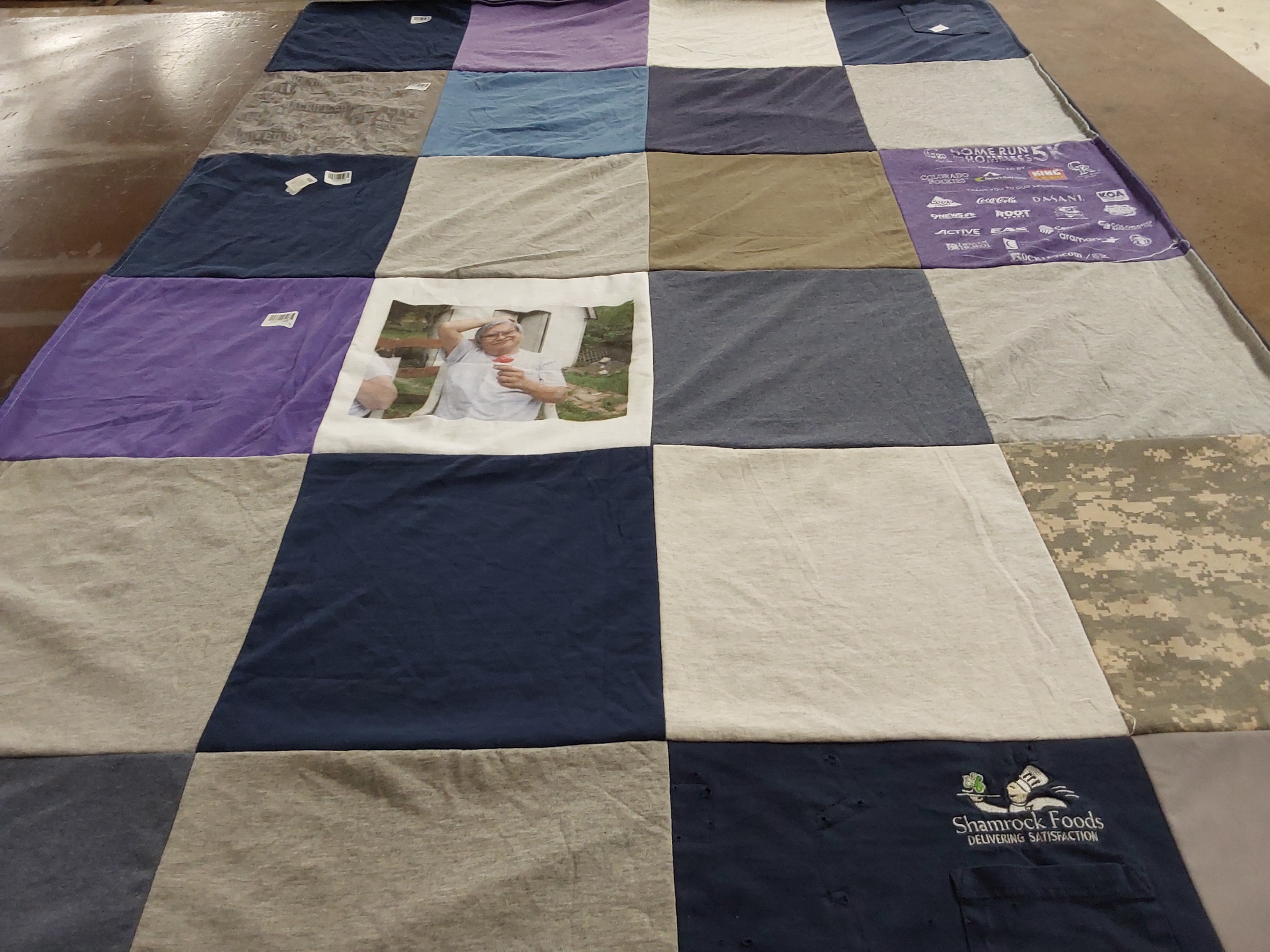 T-shirt quilt with cooking, food themes by N from FL