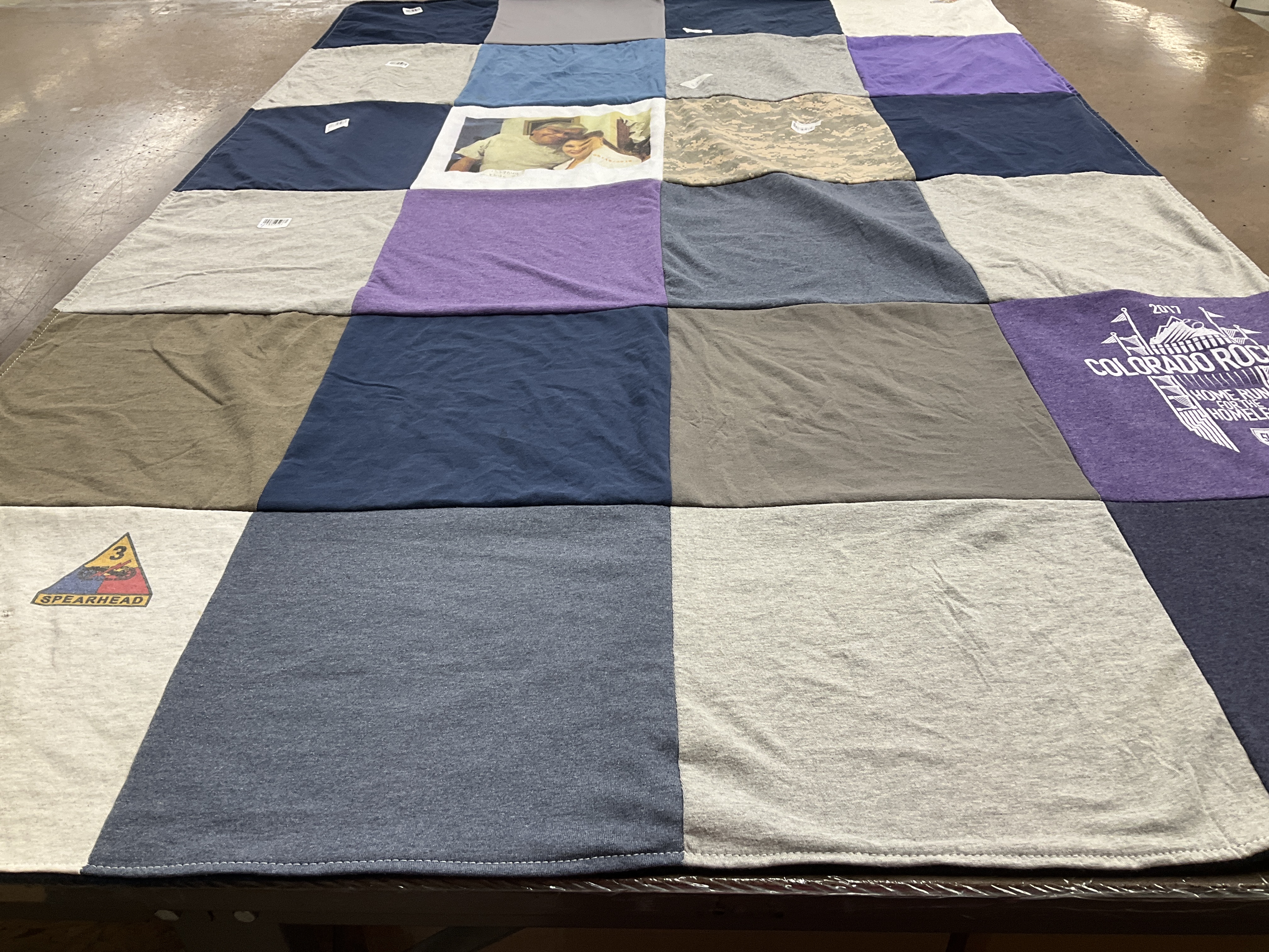 T-shirt quilt with outdoor activities, travel themes by Naomi from FL