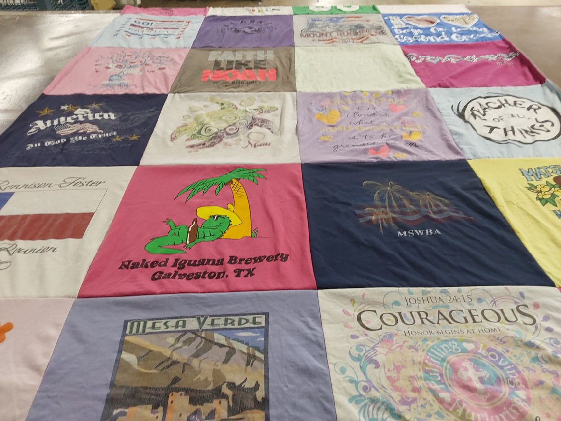 T-shirt quilt with breweries, nature themes by Lori from MO