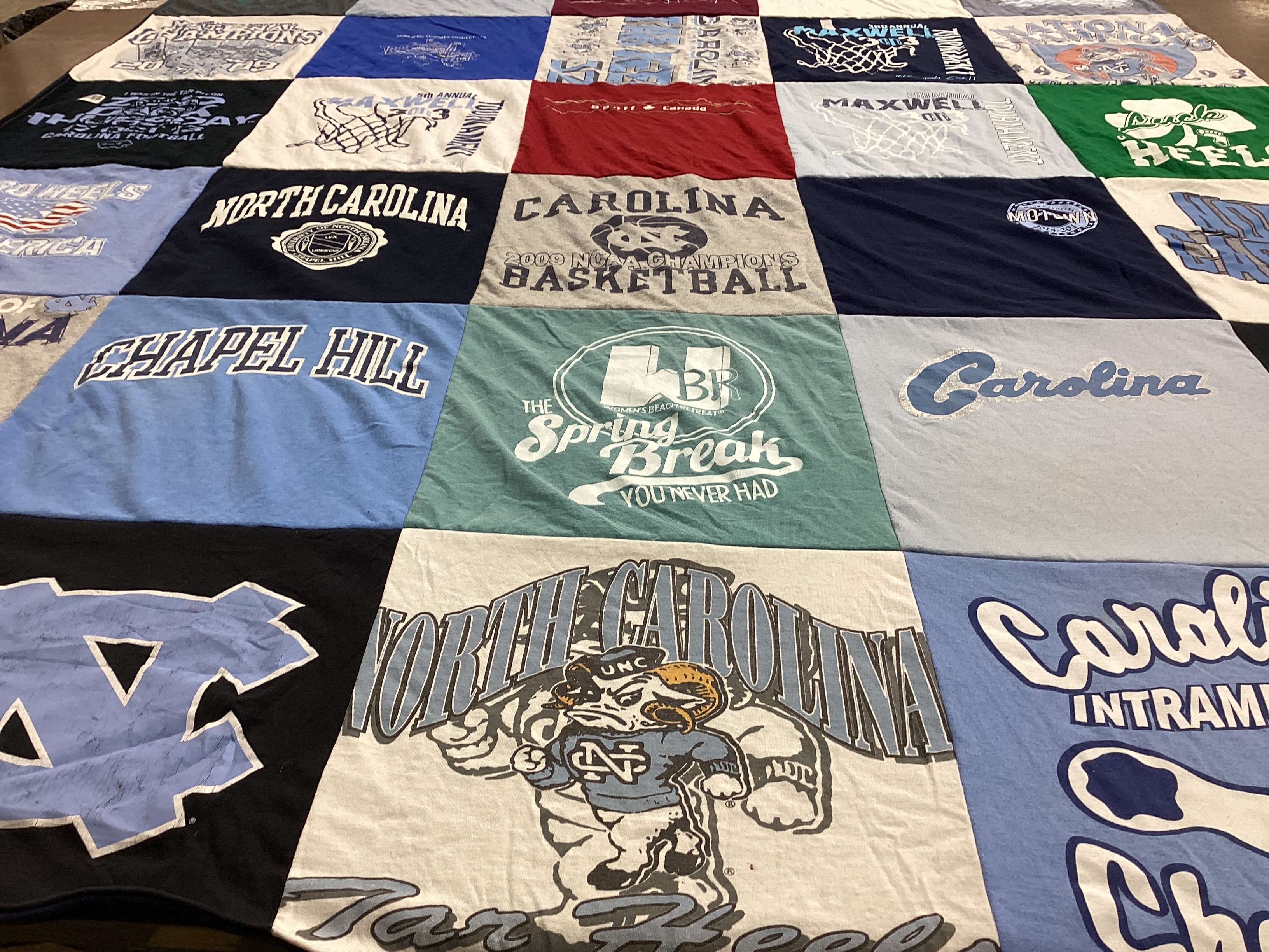 T-shirt quilt featuring university of north carolina tar heels by Kathy from NC
