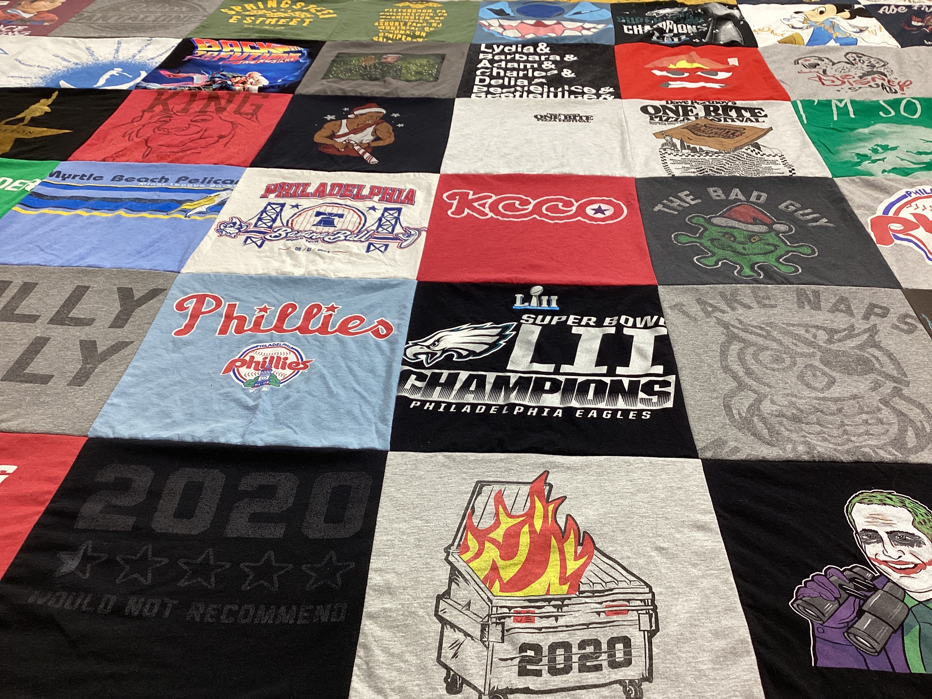T-shirt quilt featuring philadelphia phillies, philadelphia eagles by Kevin from PA