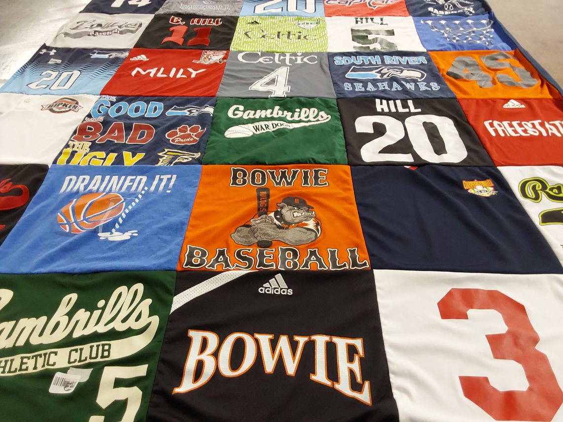 T-shirt quilt featuring south river high school seahawks by Kristin from MD