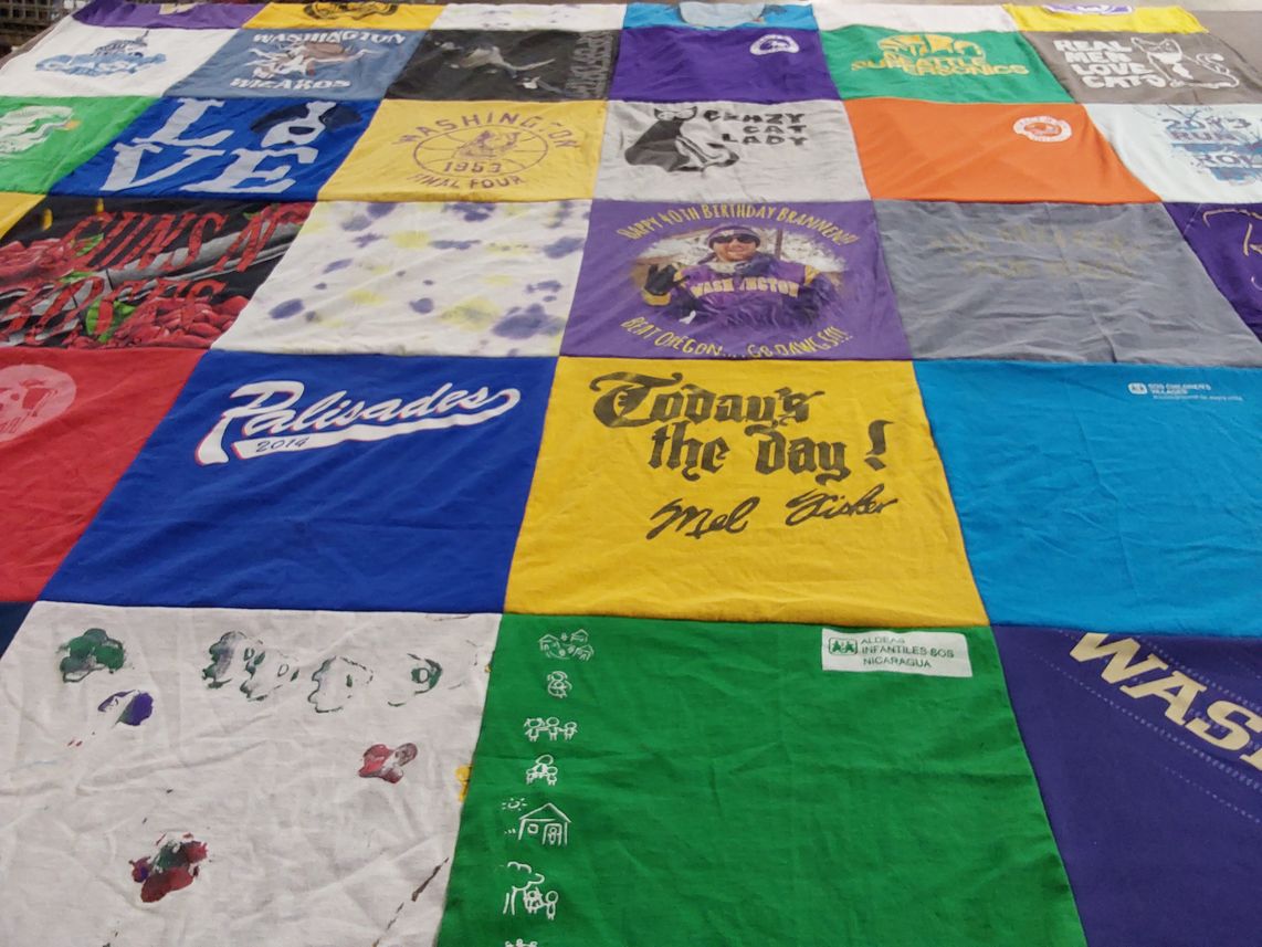 T-shirt quilt from washington university by April from DC