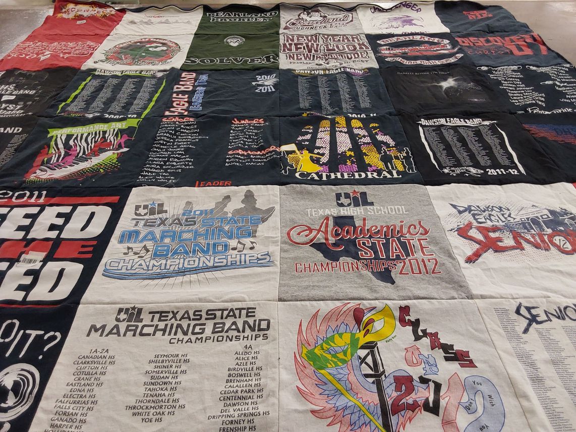 T-shirt quilt from dawson high school by Angela from TX