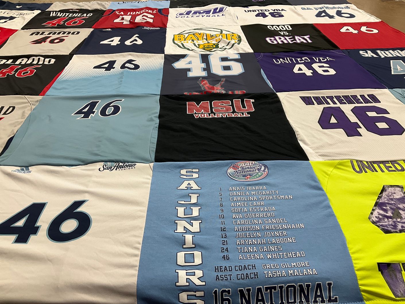 T-shirt quilt featuring msu volleyball by Bridgette from TX