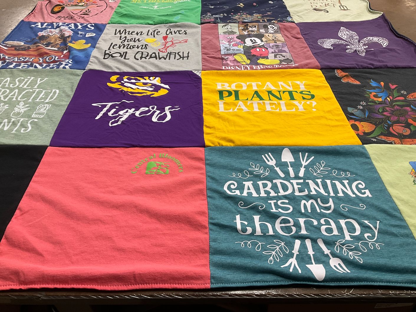 T-shirt quilt from tigers university by Jo from LA