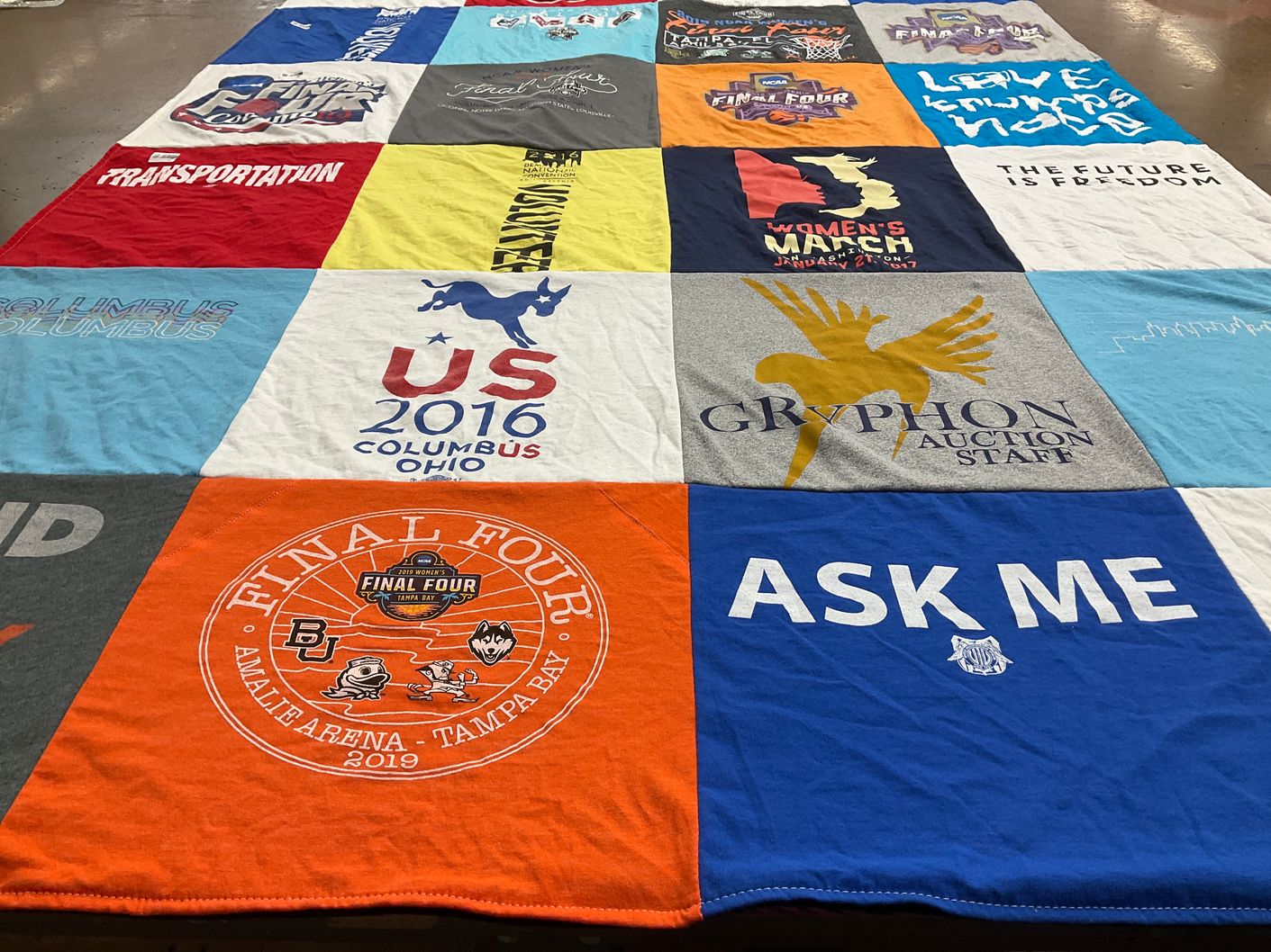 T-shirt quilt from baylor university by Melissa from OH