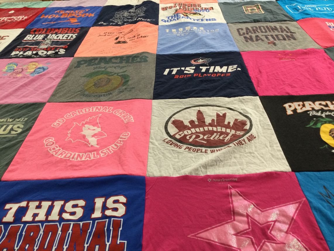 T-shirt quilt featuring columbus blue jackets by Melissa from OH