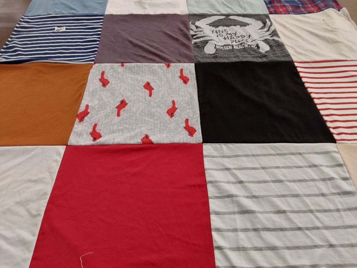 T-shirt quilt with beach, nature themes by Patricia from SC