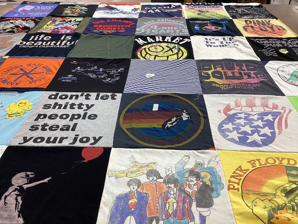 T-shirt quilt with music, art themes by Michael from NY