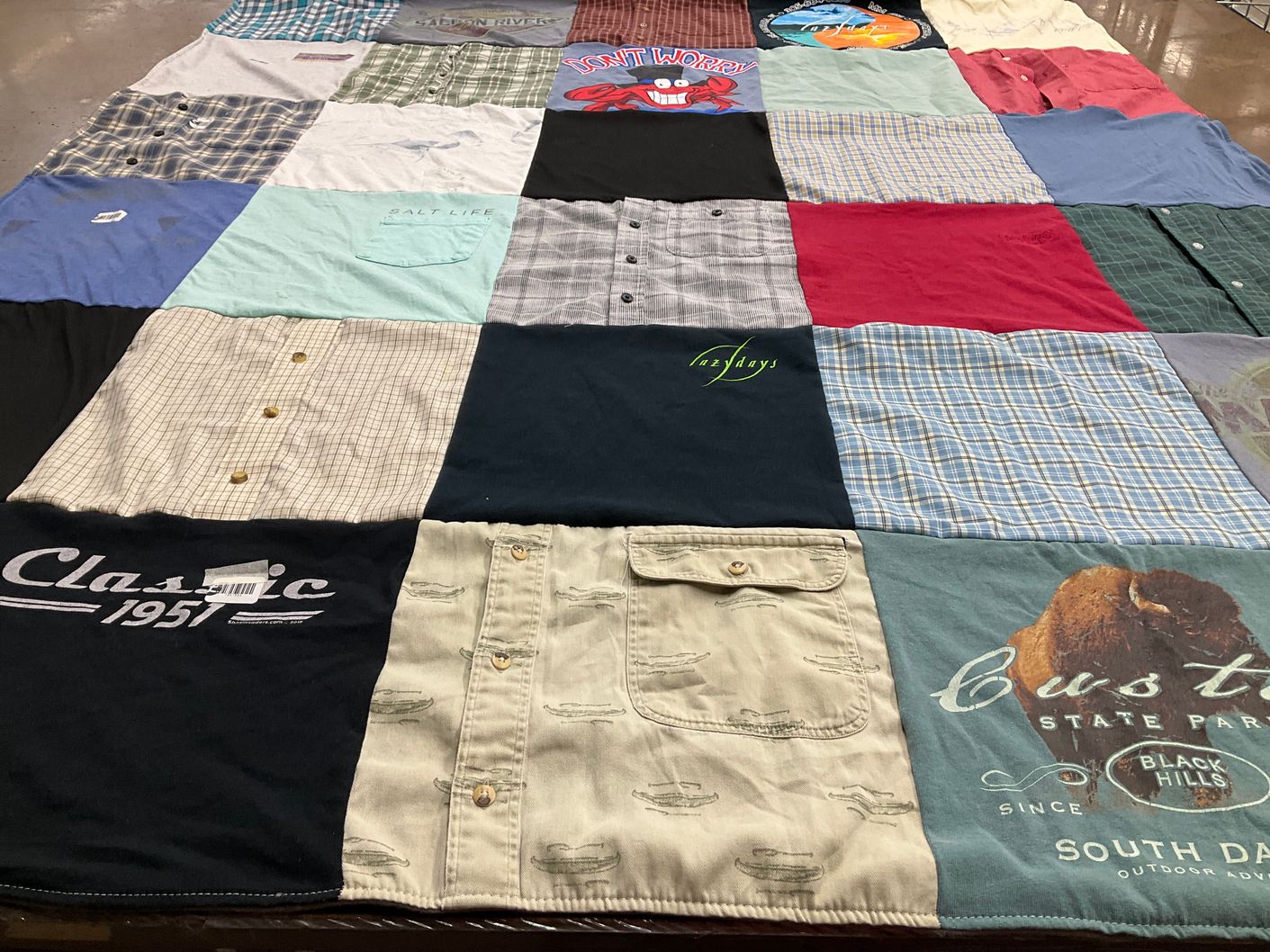 T-shirt quilt with outdoor activities, national parks themes by Ann from SC