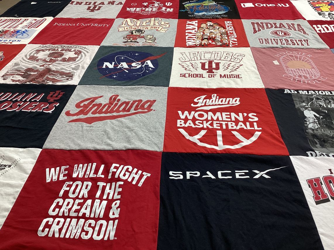 T-shirt quilt featuring indiana women's basketball, indiana hoosiers by Elizabeth from IL