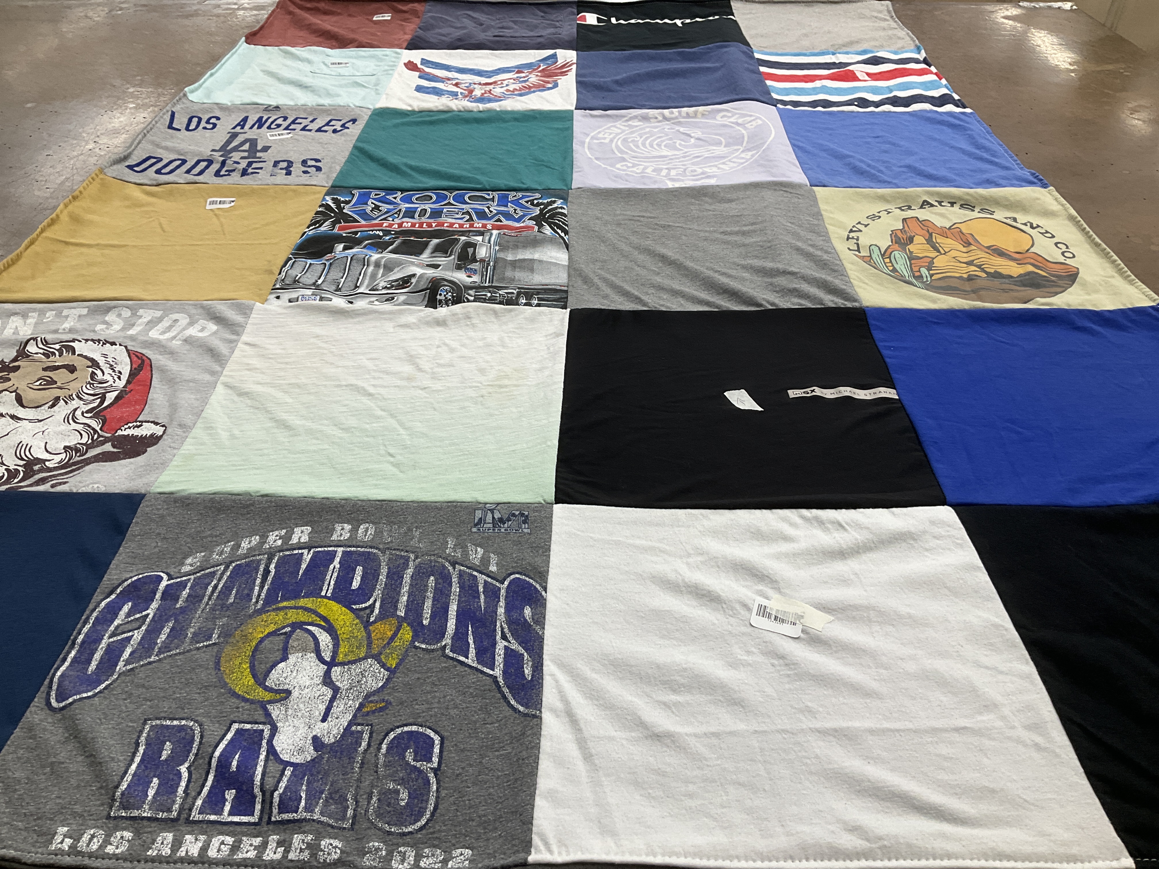 T-shirt quilt featuring los angeles rams by Cathy from CA
