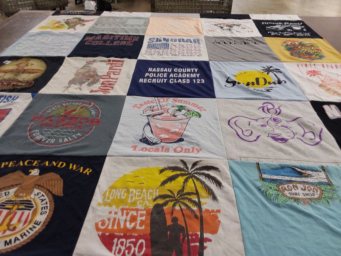 T-shirt quilt from maritime college by Emma from NY