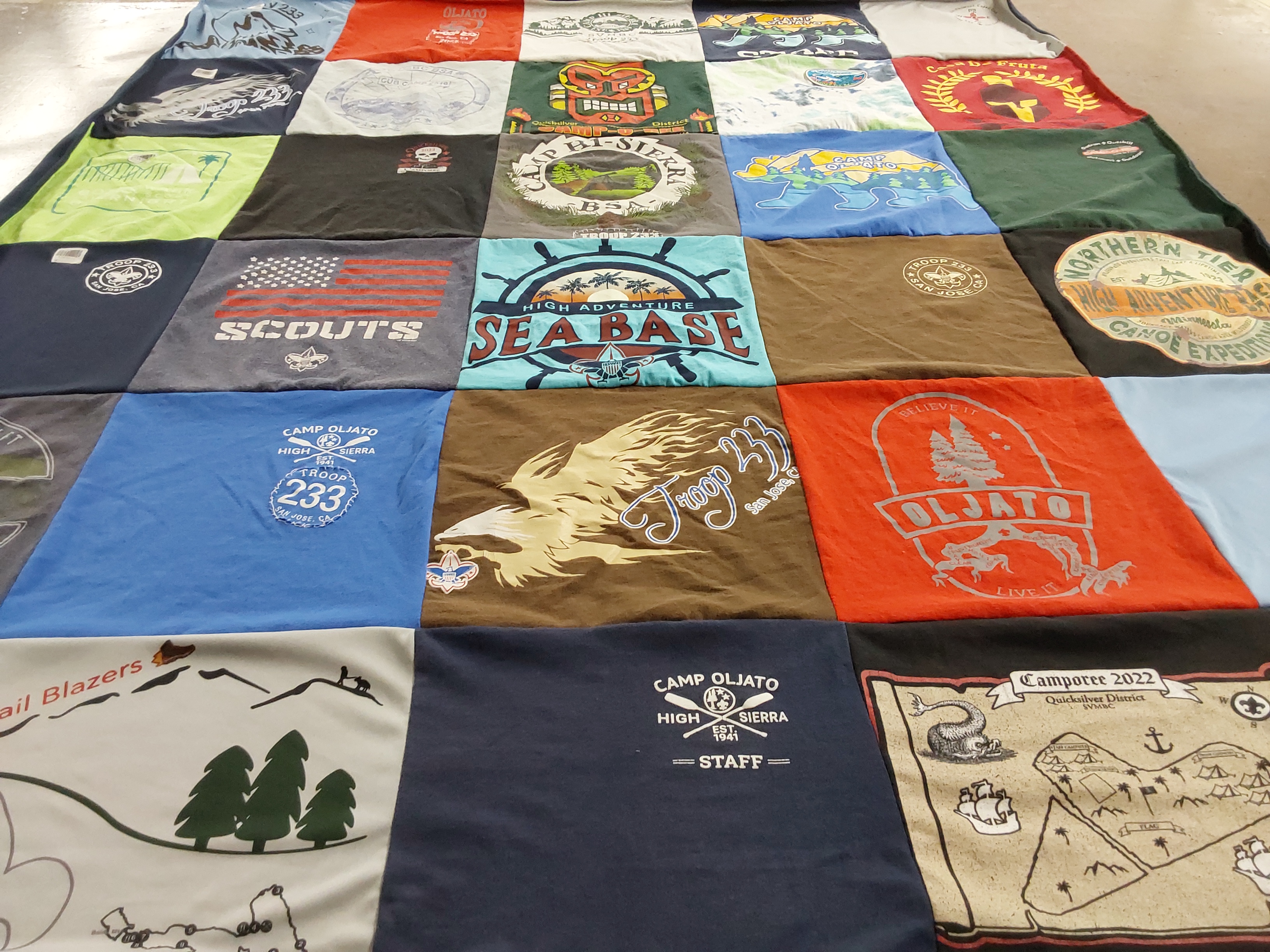 T-shirt quilt from camp oljato high sierra by Kathleen from CA