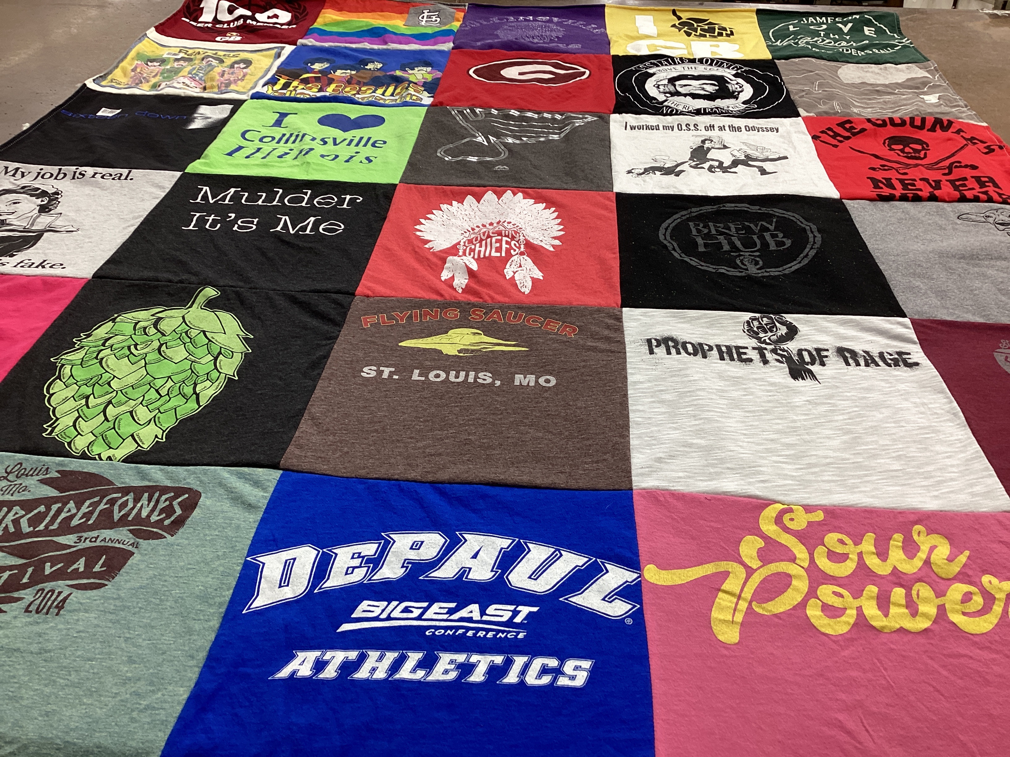 T-shirt quilt from depaul university by Sarah from MO