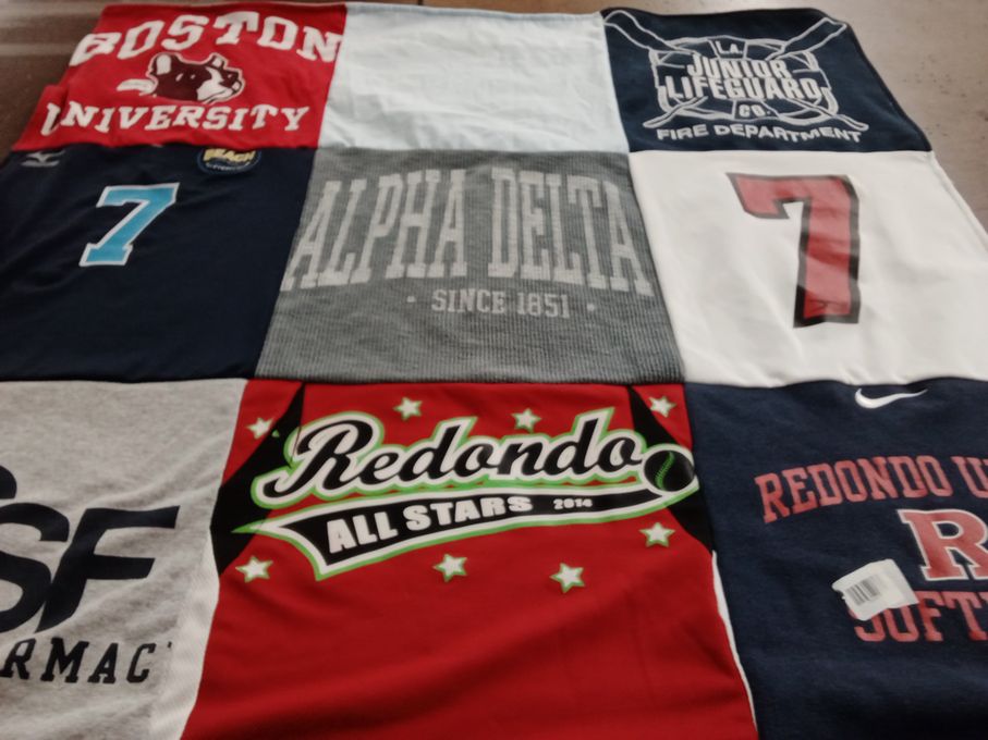 T-shirt quilt featuring redondo union high school softball by Elizabeth from CA