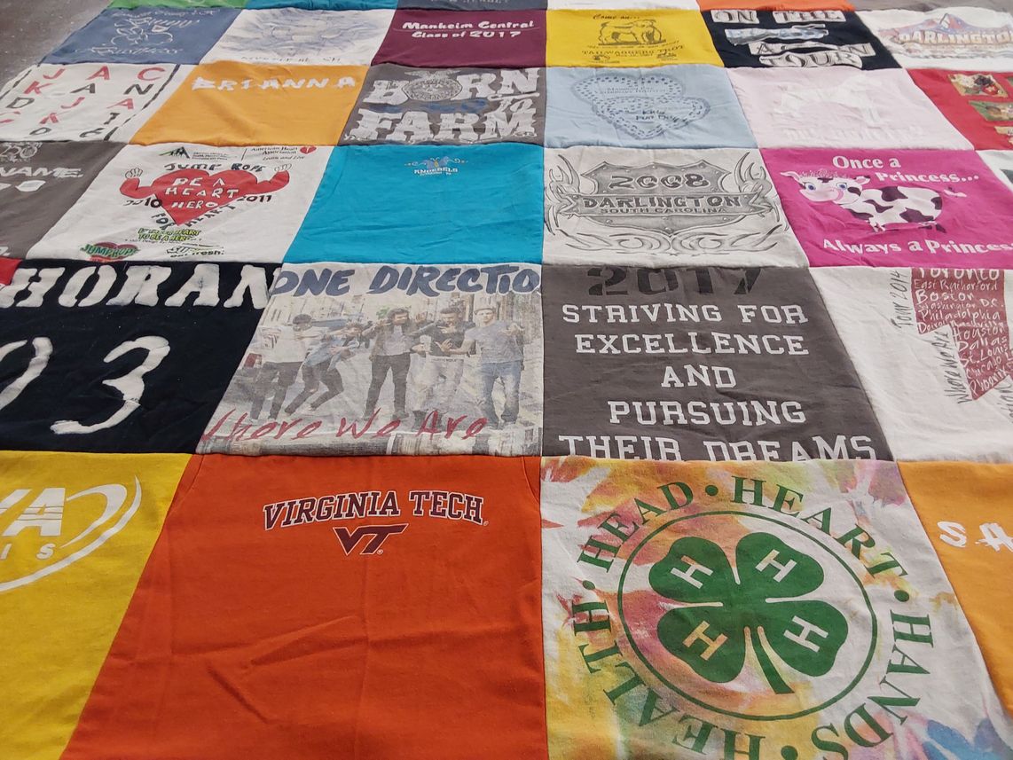 T-shirt quilt from virginia tech university, darlington school by Angela from PA