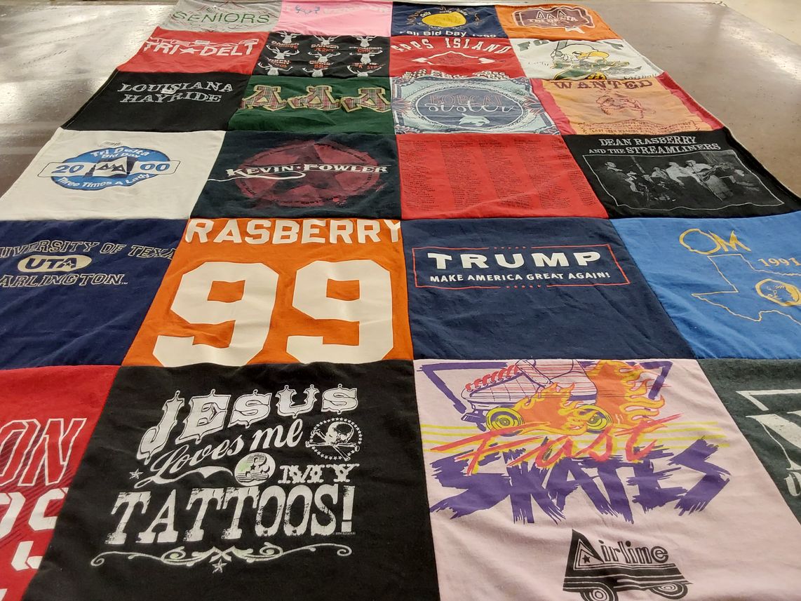 T-shirt quilt from university of texas at arlington by Jennifer from TX