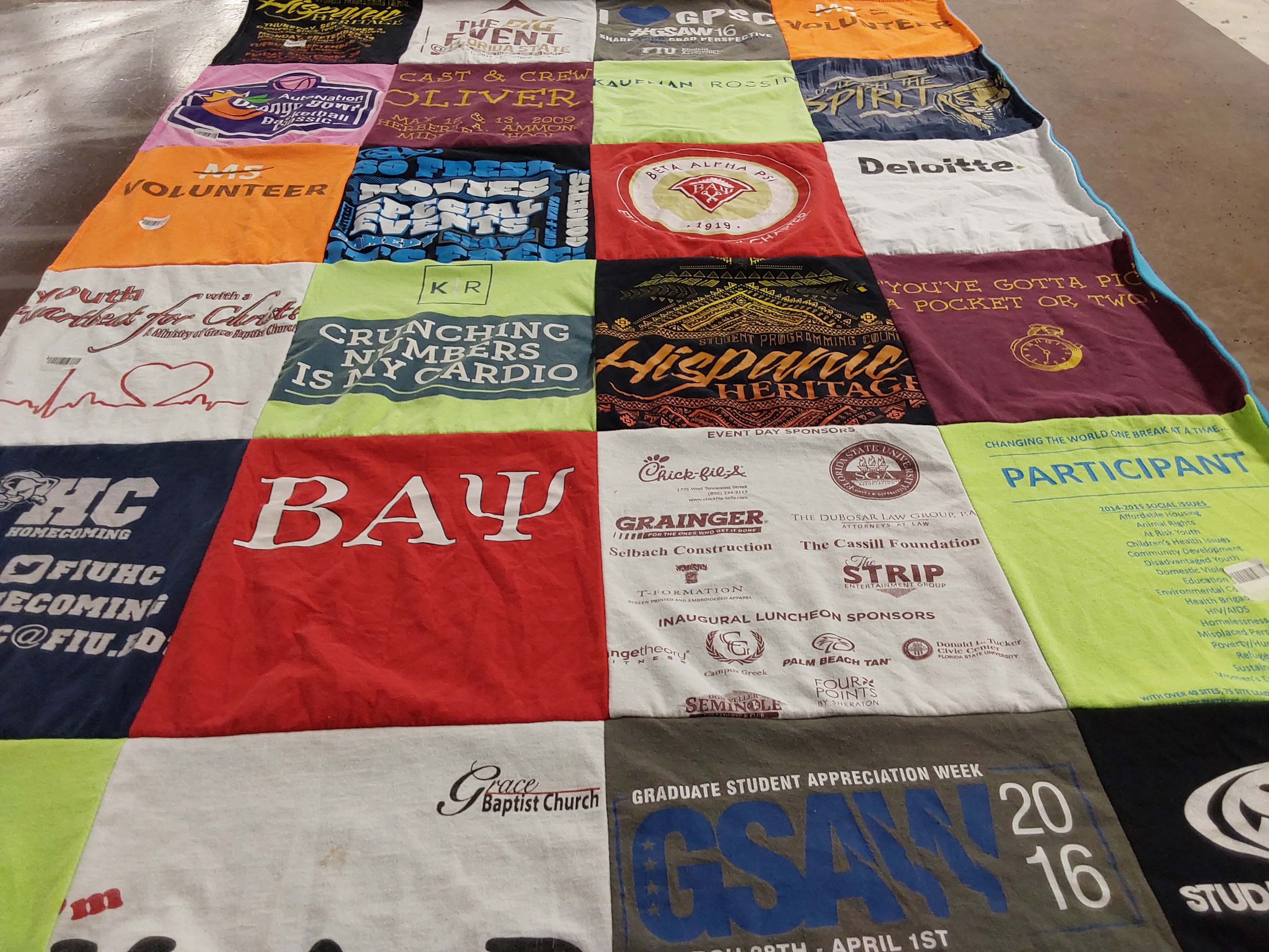 T-shirt quilt featuring alpha phi alpha fraternity inc., hispanic heritage by Dionne from FL
