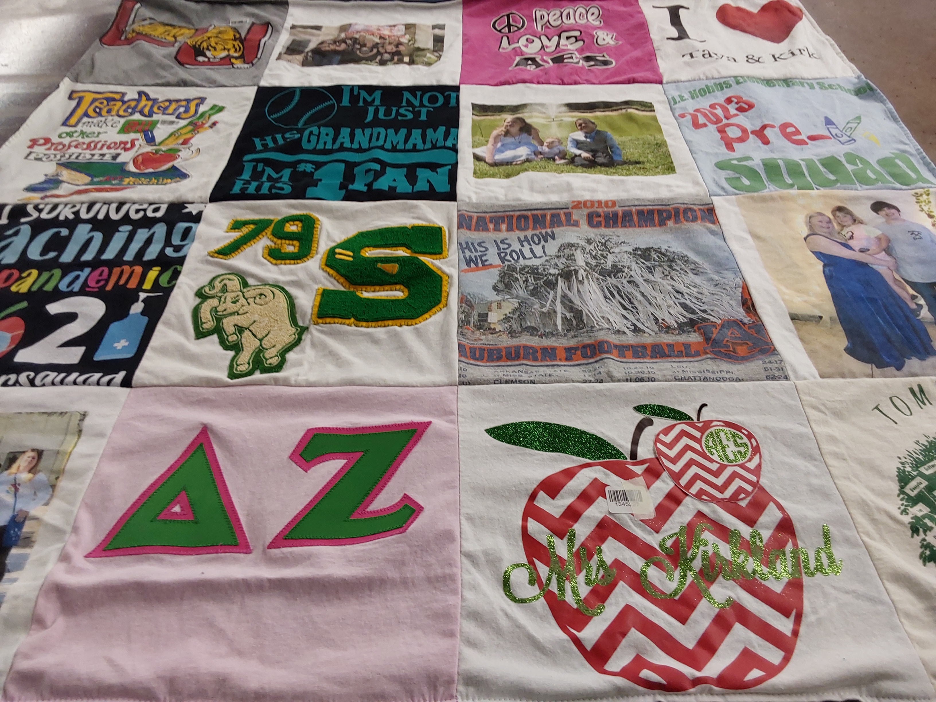 T-shirt quilt featuring auburn university football by Deborah from AL