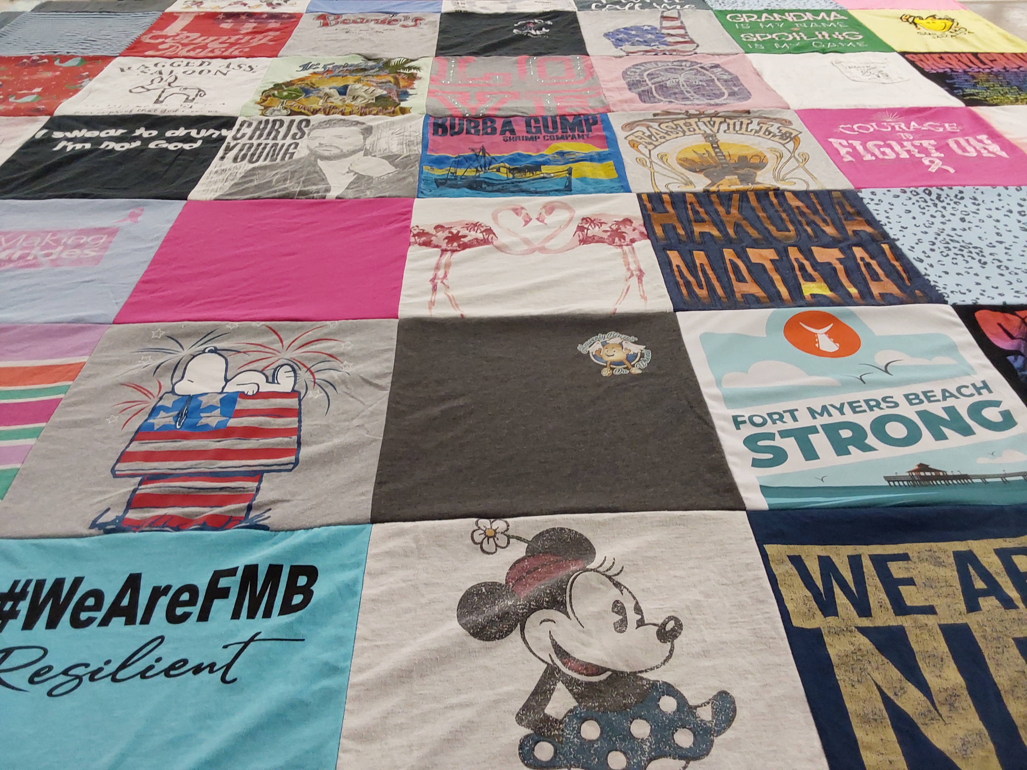 T-shirt quilt with disney, music themes by Kayla from FL