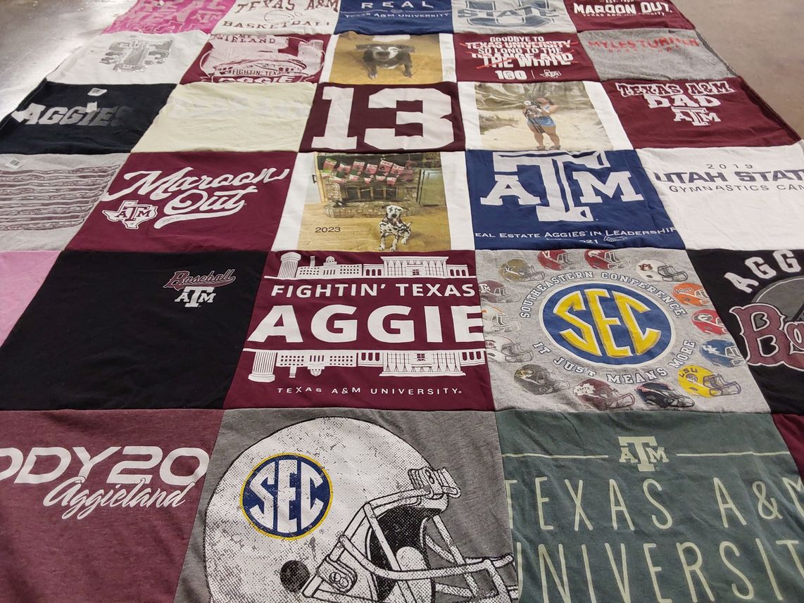 T-shirt quilt featuring texas a&m university by Dana from TX