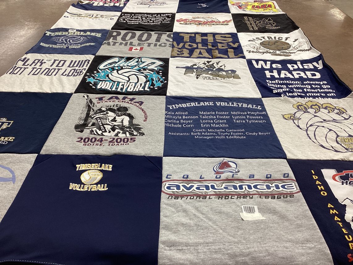 T-shirt quilt featuring timberlake volleyball by Wayne from ID