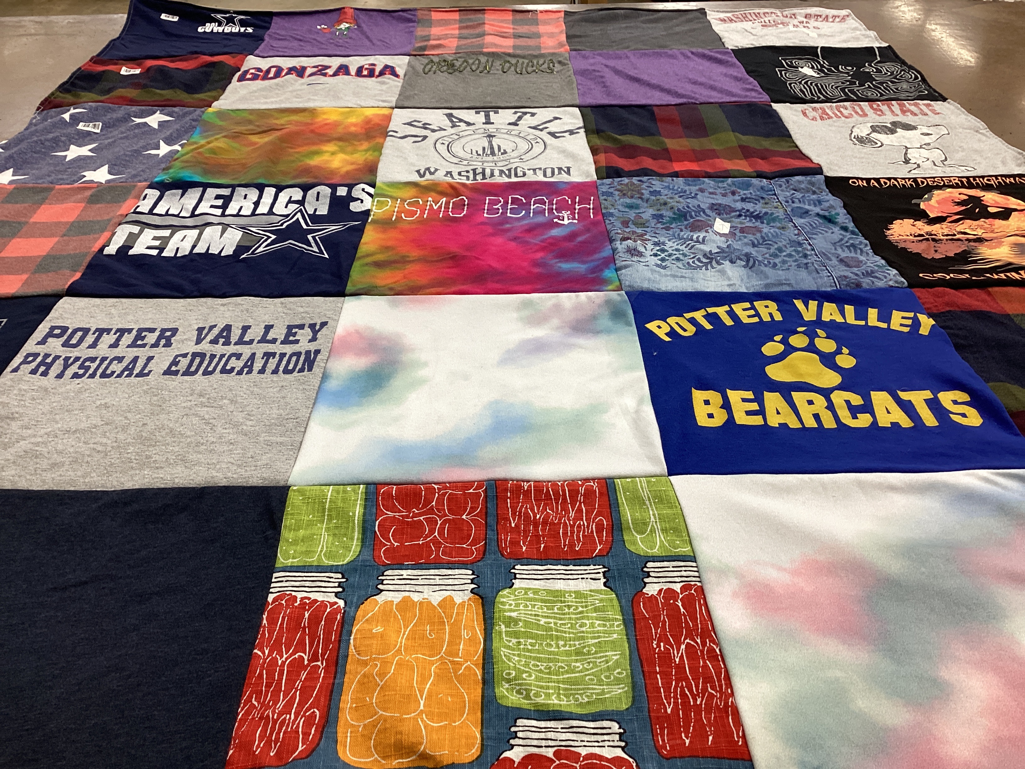 T-shirt quilt featuring potter valley bearcats by Carly from CA