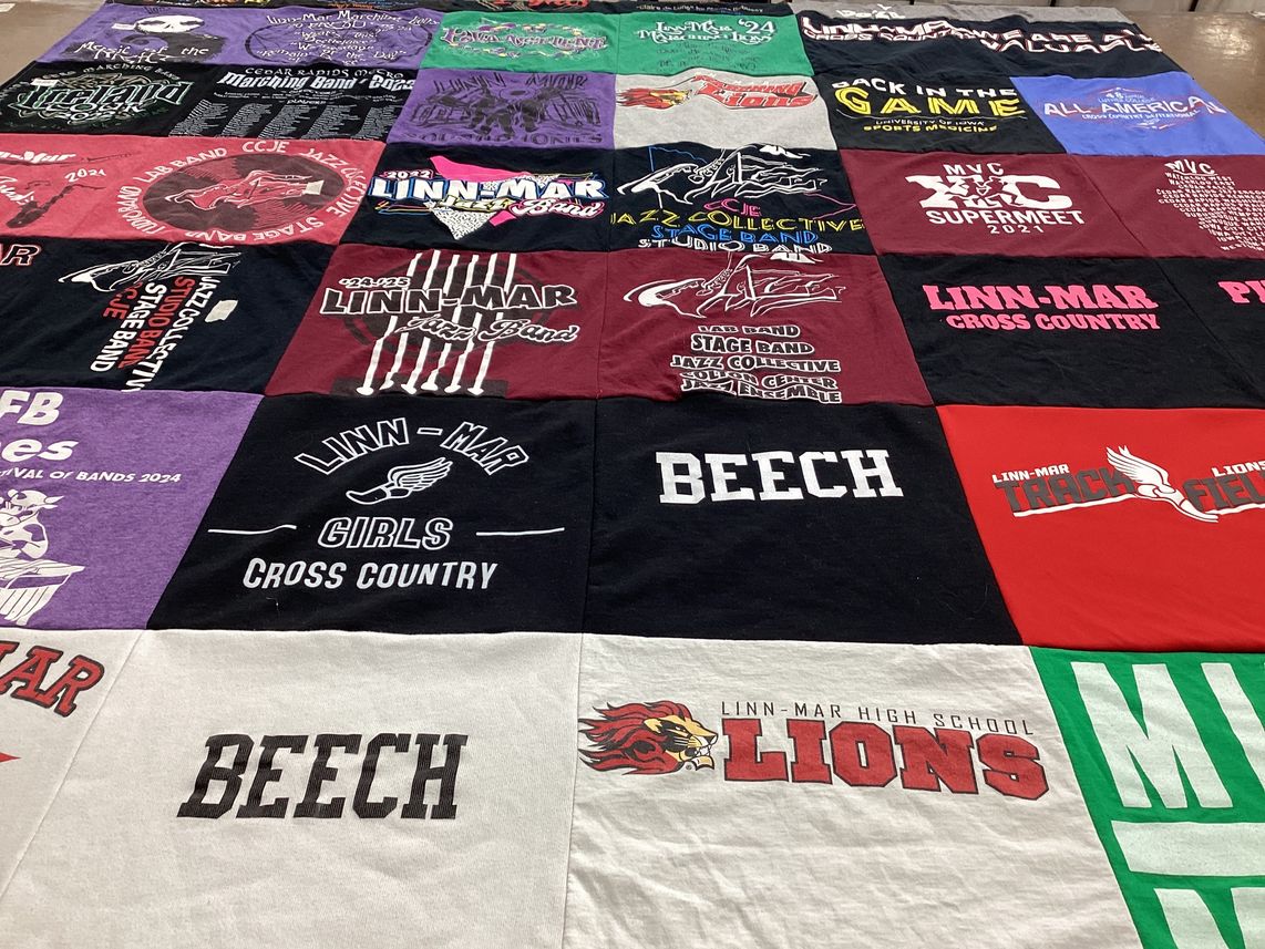 T-shirt quilt featuring lin-mar cross country, lin-mar track and field by Kristen from IA