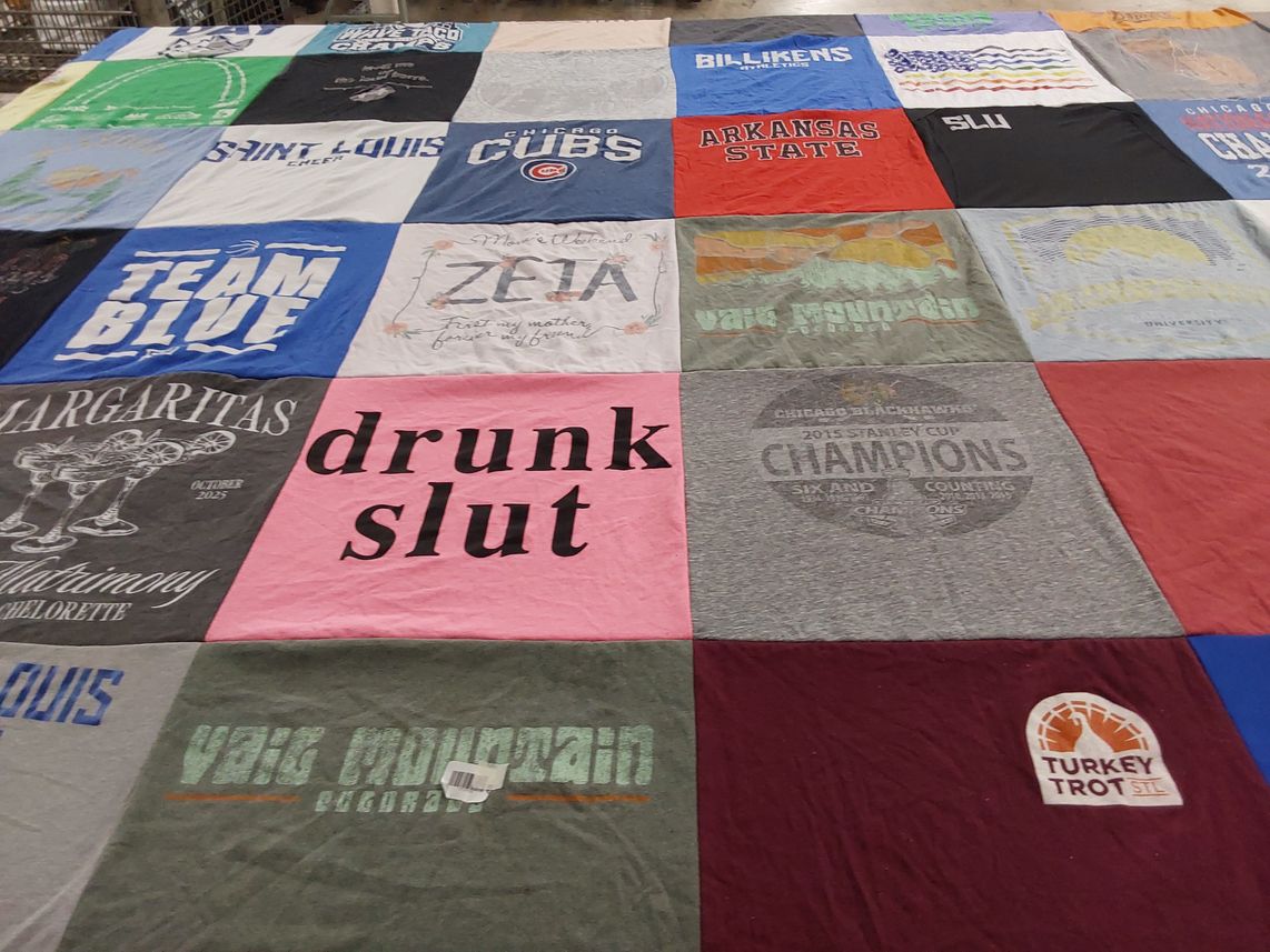 T-shirt quilt featuring st louis billikens, chicago cubs by Alexandra from MO