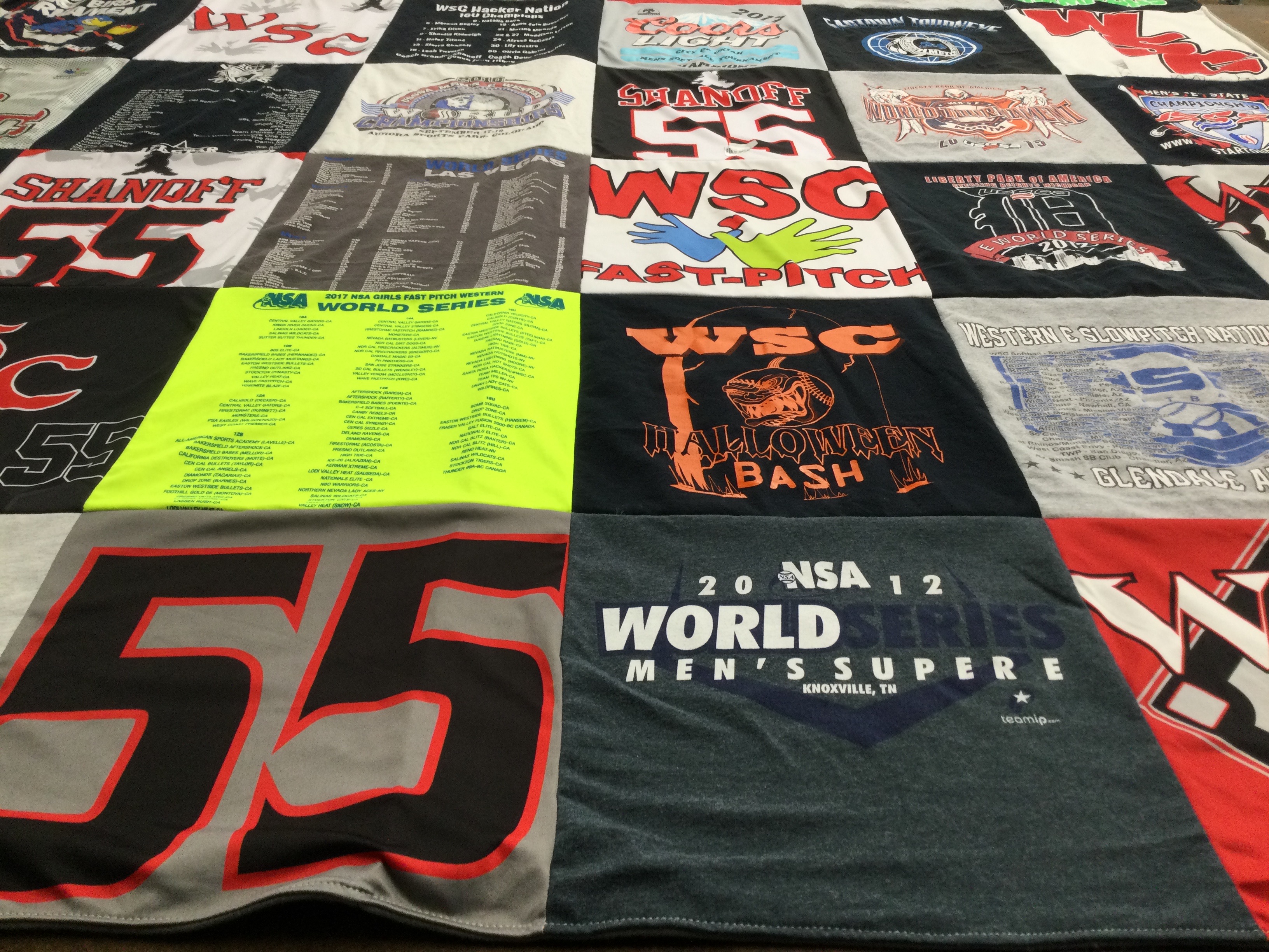 T-shirt quilt from western state college by Brandin from CA