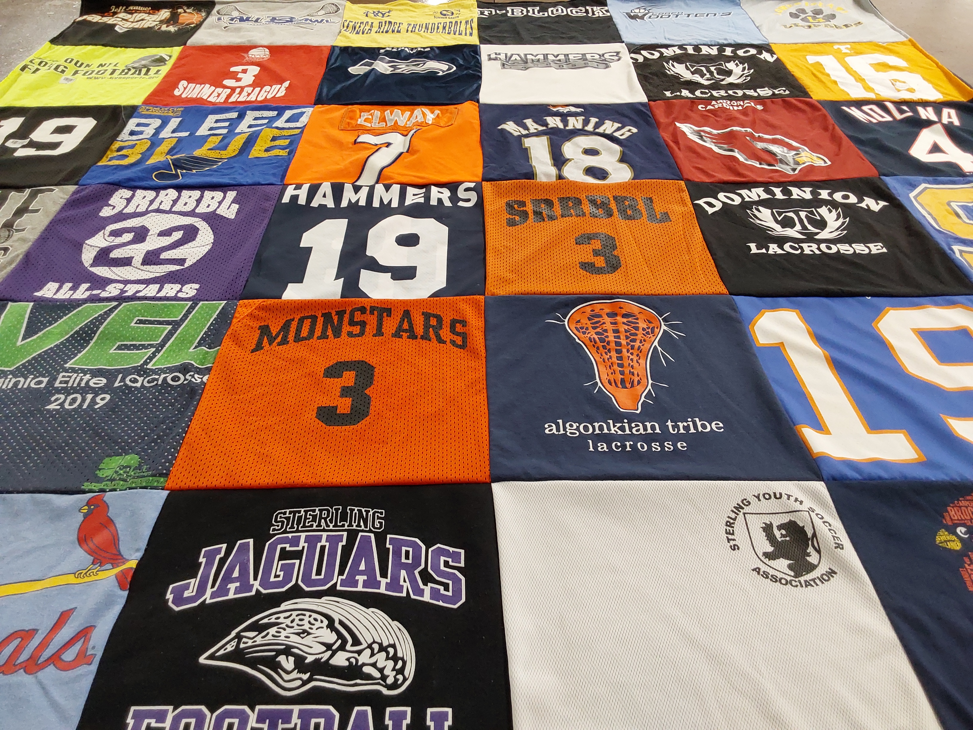 T-shirt quilt featuring sterling jaguars football by Jennie from VA