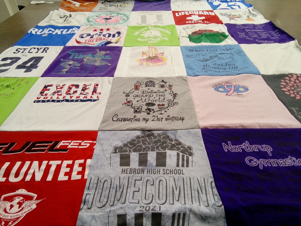 T-shirt quilt featuring hebron high school volleyball by Debra from TX