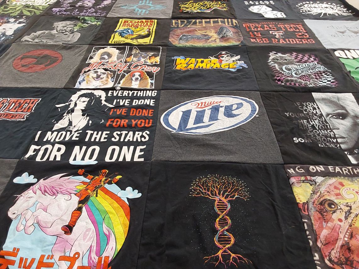 T-shirt quilt featuring texas tech university red raiders by Gloria from TX