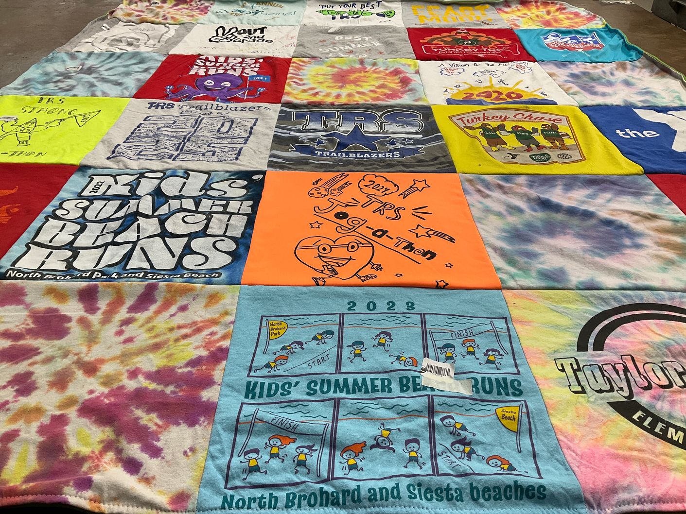 T-shirt quilt from taylor elementary school by Liz from FL