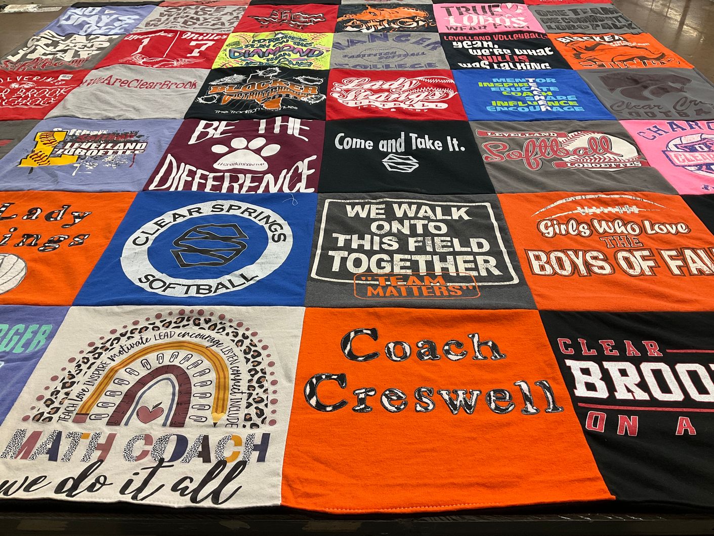 T-shirt quilt featuring clear springs softball, loveland volleyball by Michele from TX
