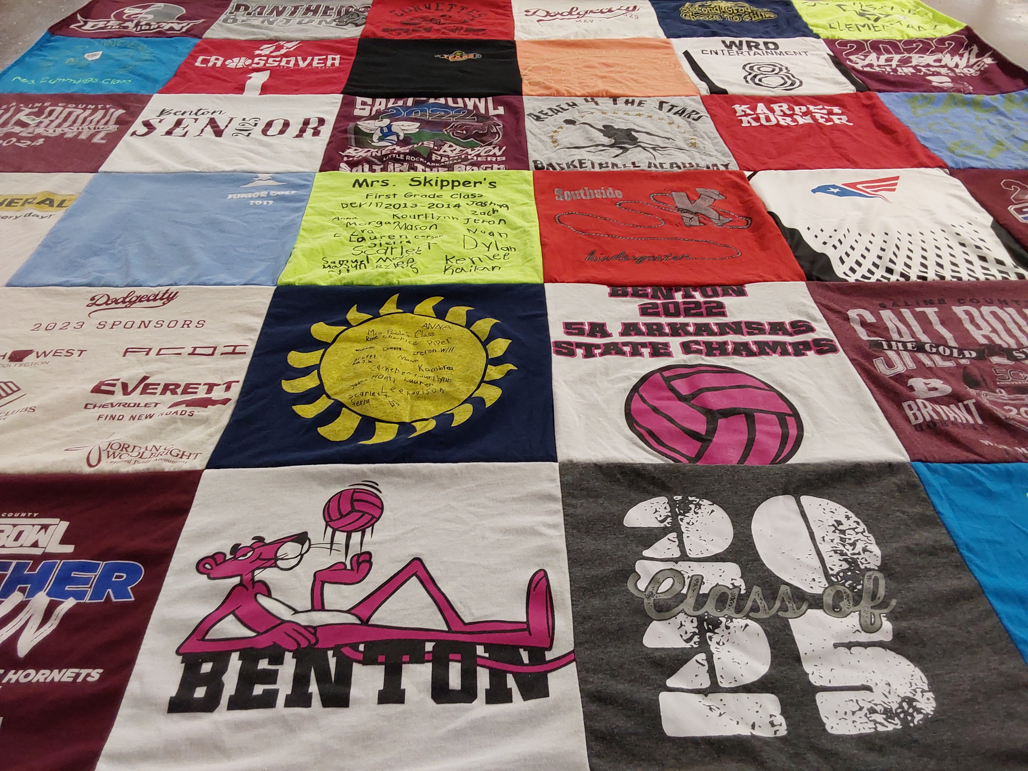 T-shirt quilt featuring benton basketball team by Pasha from AR