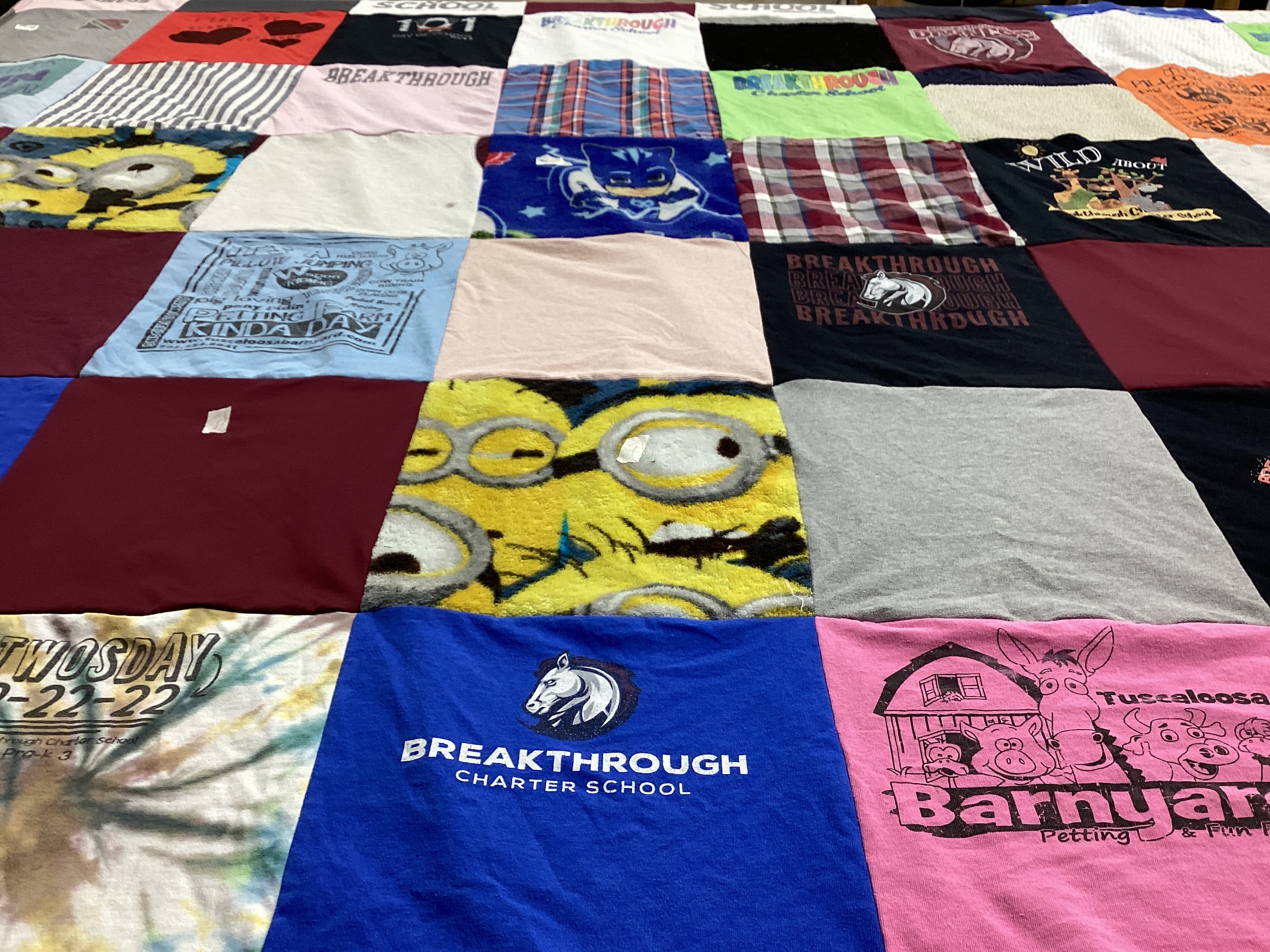 T-shirt quilt from breakthrough charter school by Amy from AL