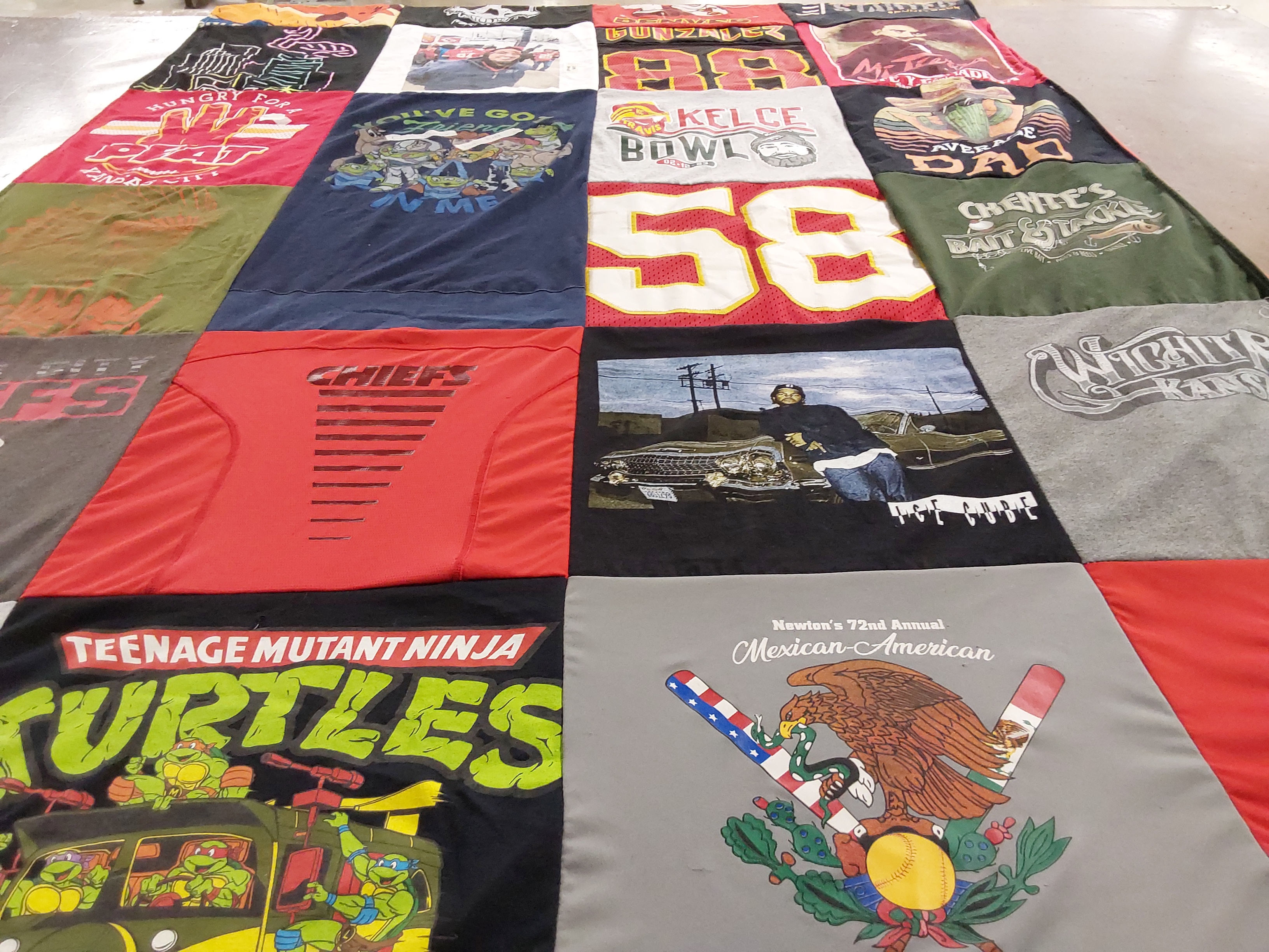 T-shirt quilt featuring kansas city chiefs by Stela from KS