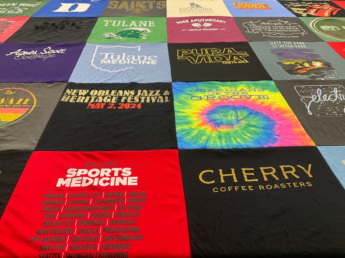 T-shirt quilt featuring new orleans saints by Celeste from LA