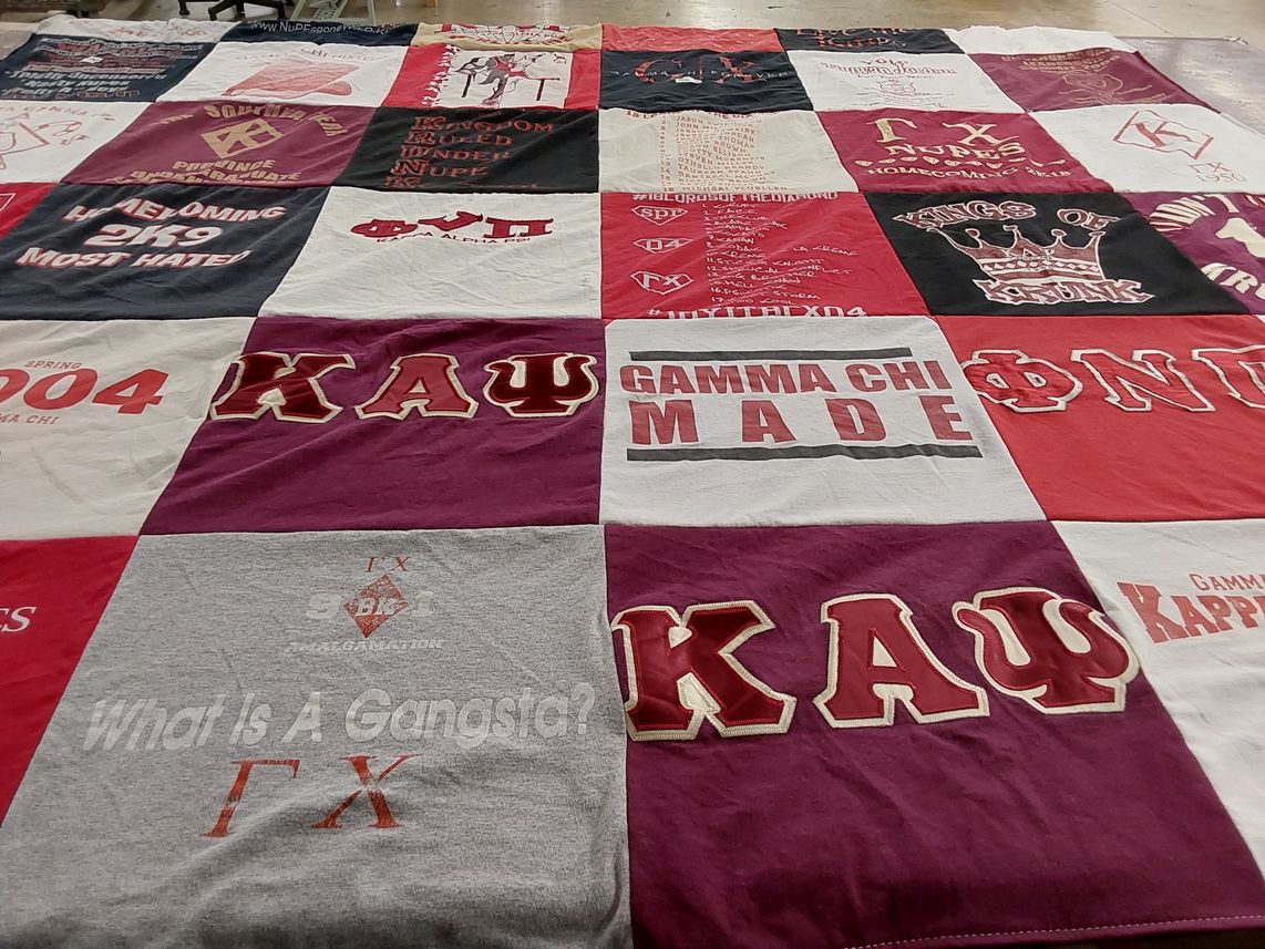 T-shirt quilt with college life, sorority life themes by Taurean S from GA