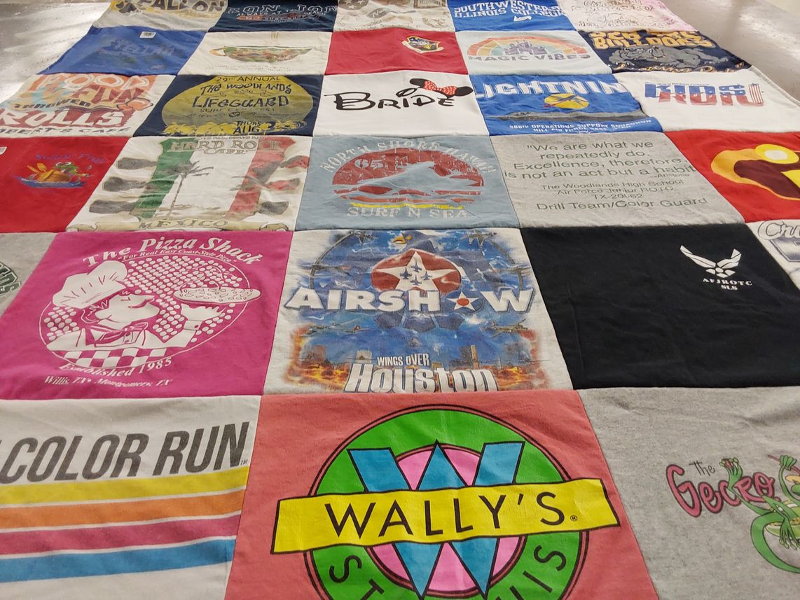 T-shirt quilt from the woodlands high school by Jessica from KS