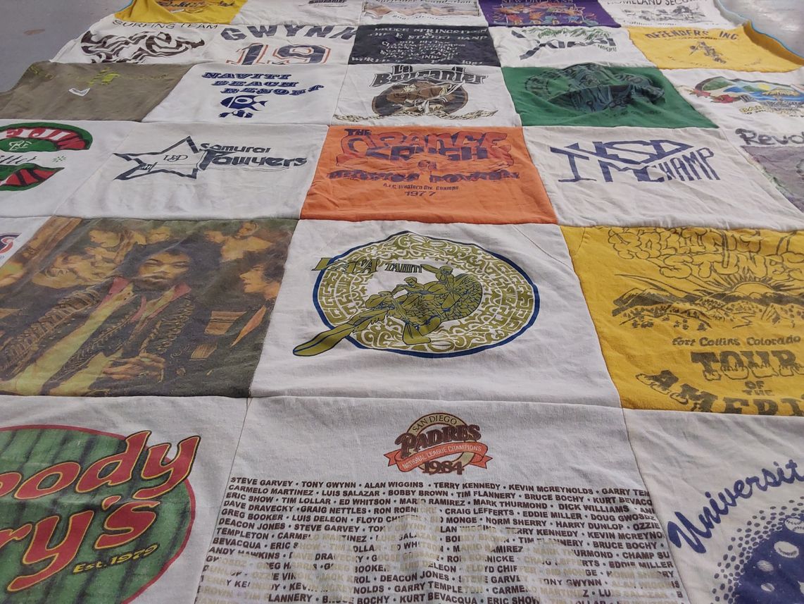 T-shirt quilt featuring san diego padres by Margie from CA