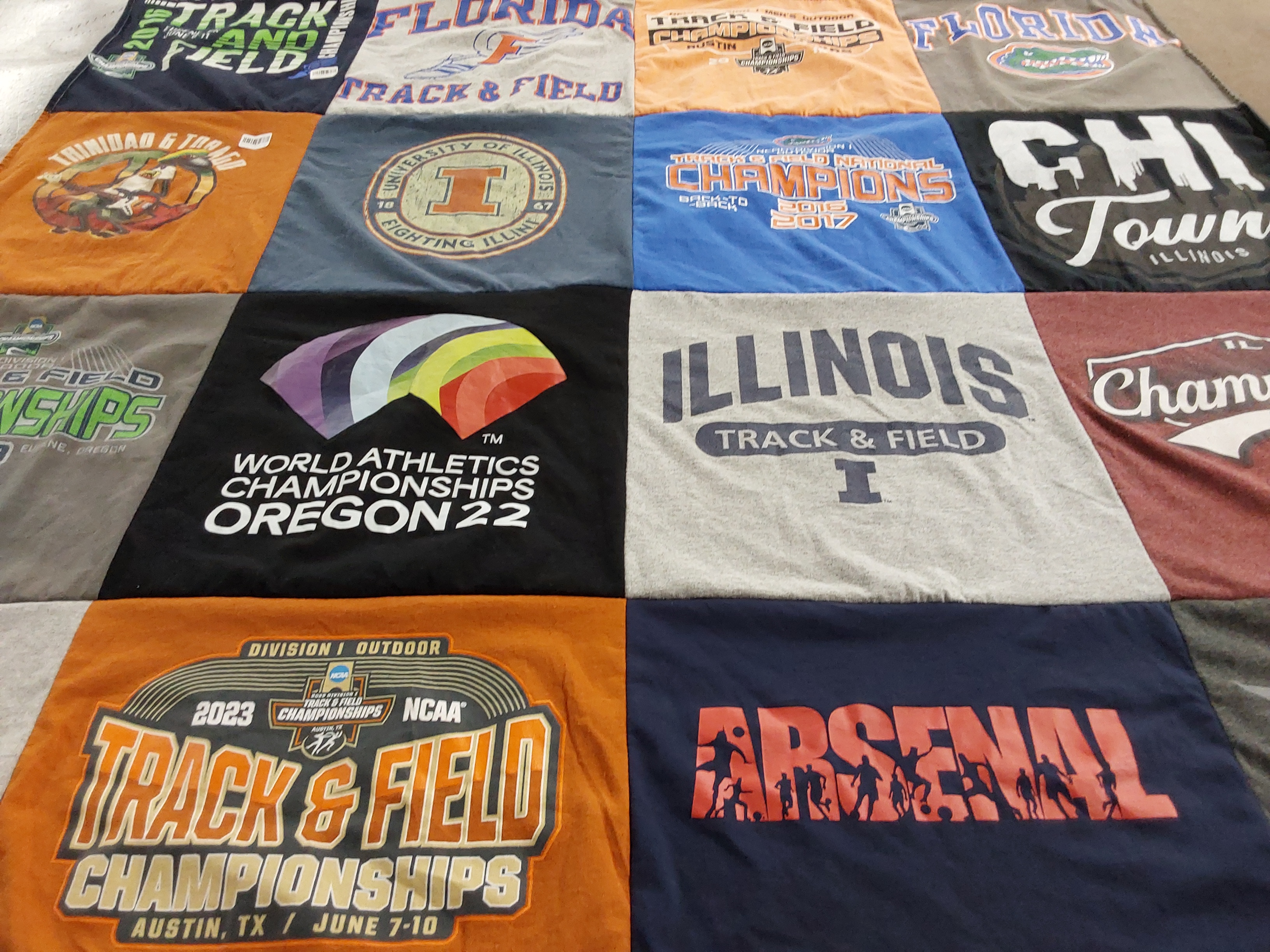 T-shirt quilt from university of illinois by Hayden from IL