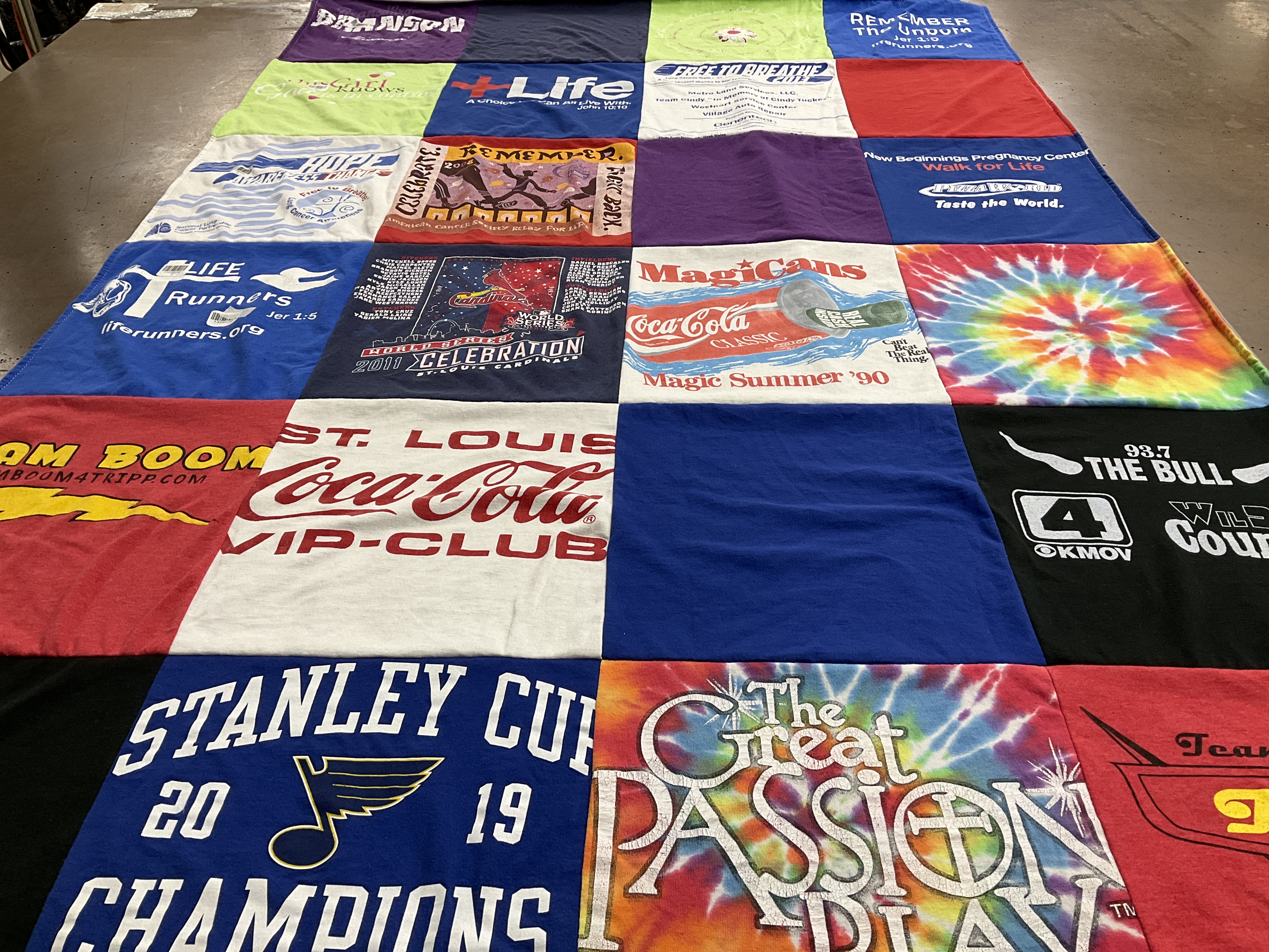 T-shirt quilt featuring st louis blues by Alice from IL