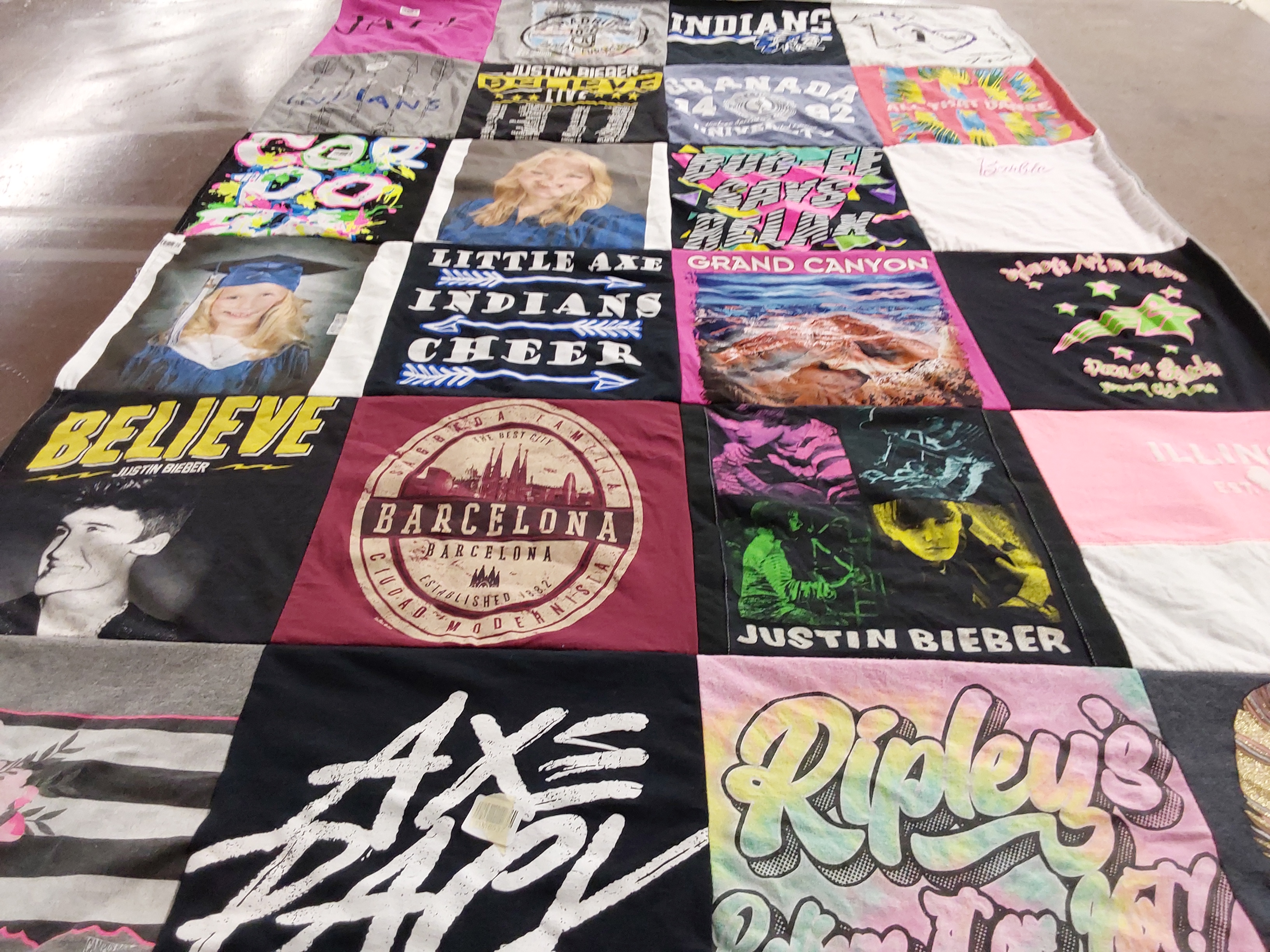 T-shirt quilt featuring little axe indians by Tina from OK