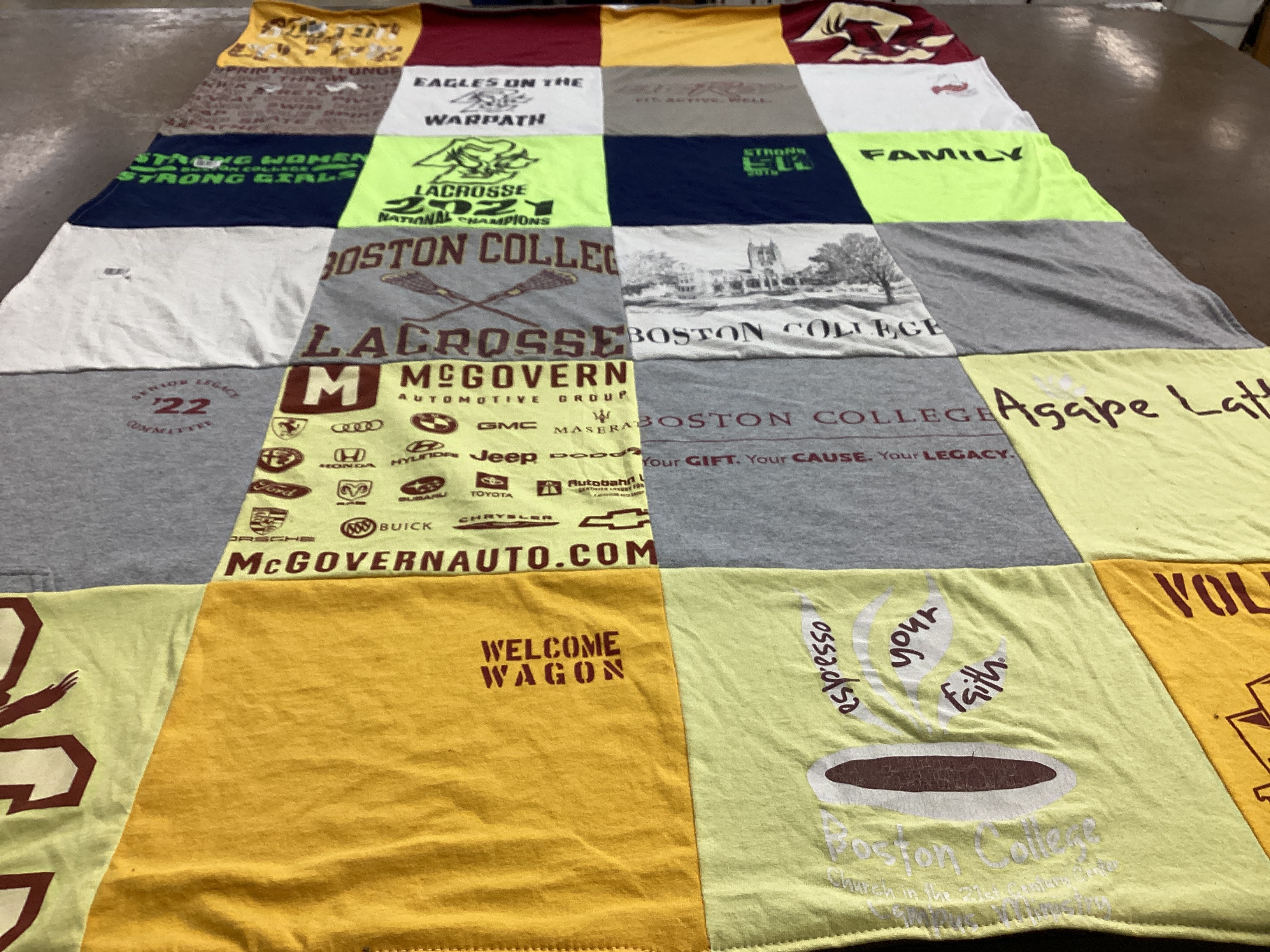 T-shirt quilt featuring boston college lacrosse by Grace from IL