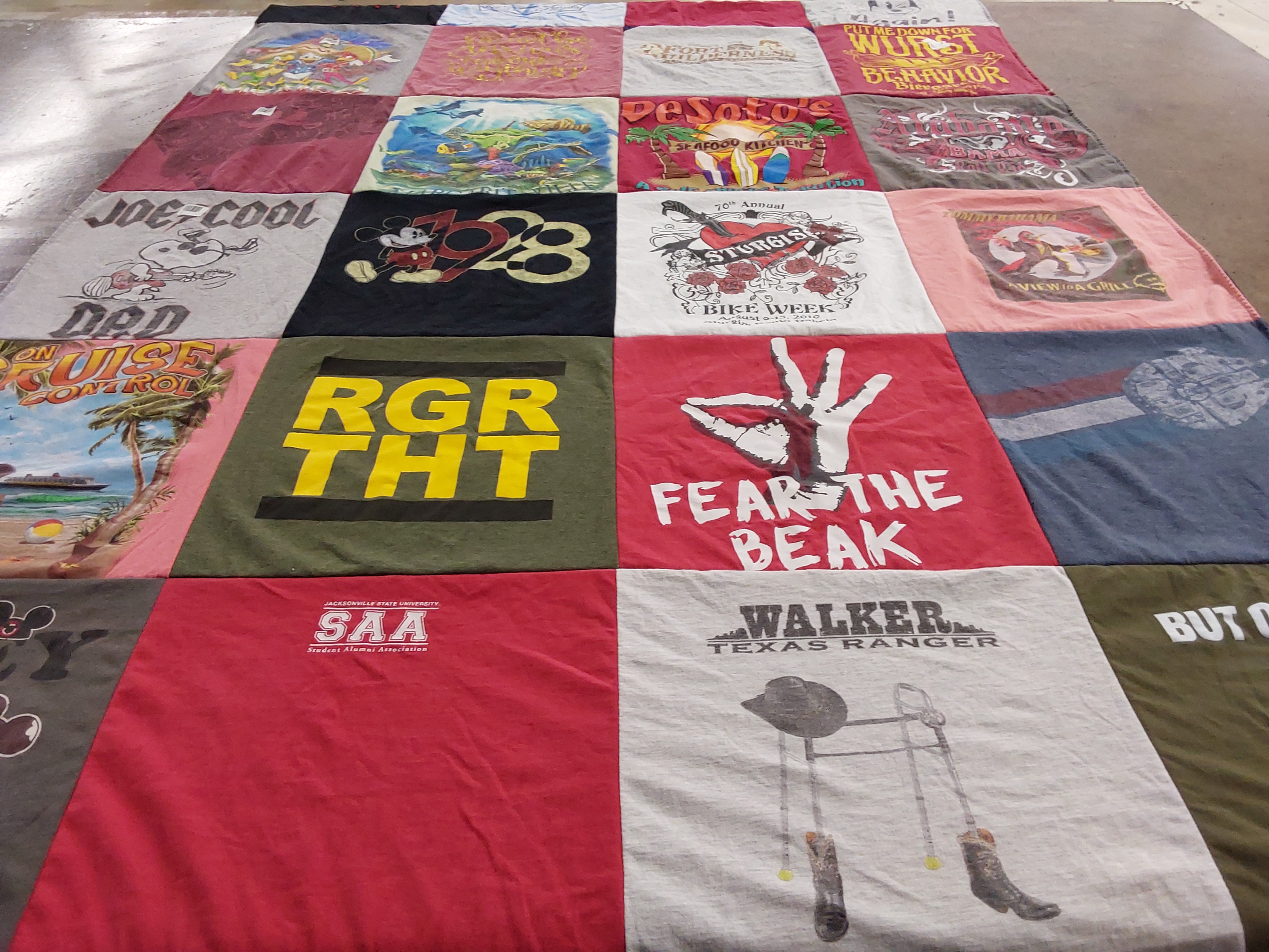 T-shirt quilt from jacksonville state university by Elise from AL